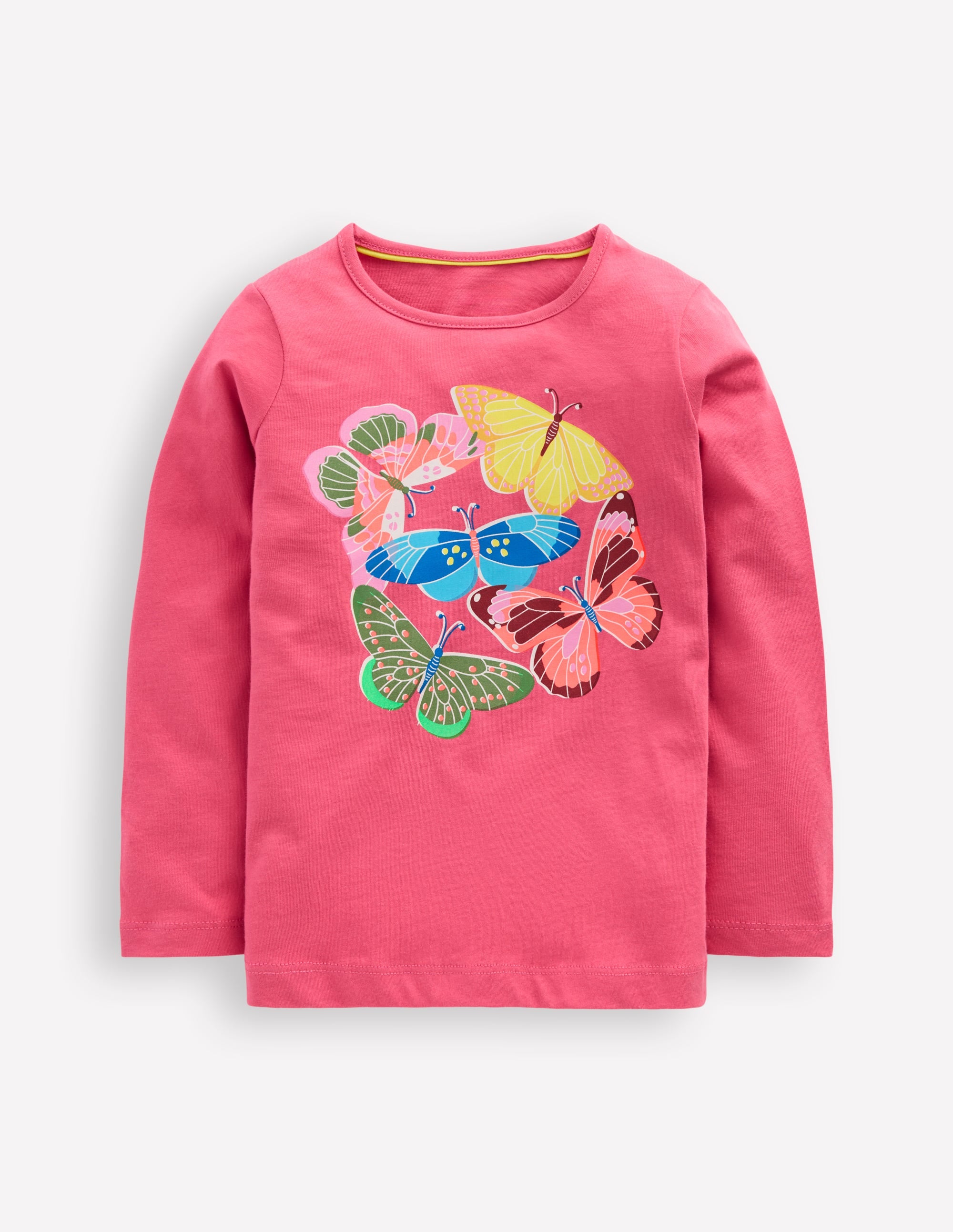 Riso Langarmshirt-Pinkrosa, Schmetterlinge - Image 1