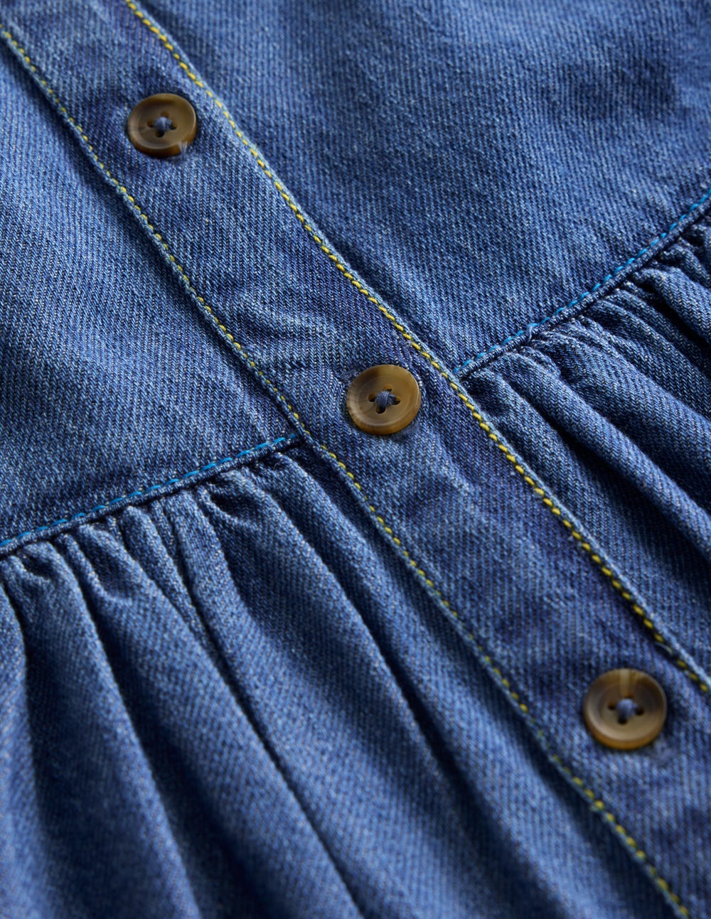 Schürzenkleid mit durchgehender Knopfleiste-Mittlere Mischung Denim - Image 3