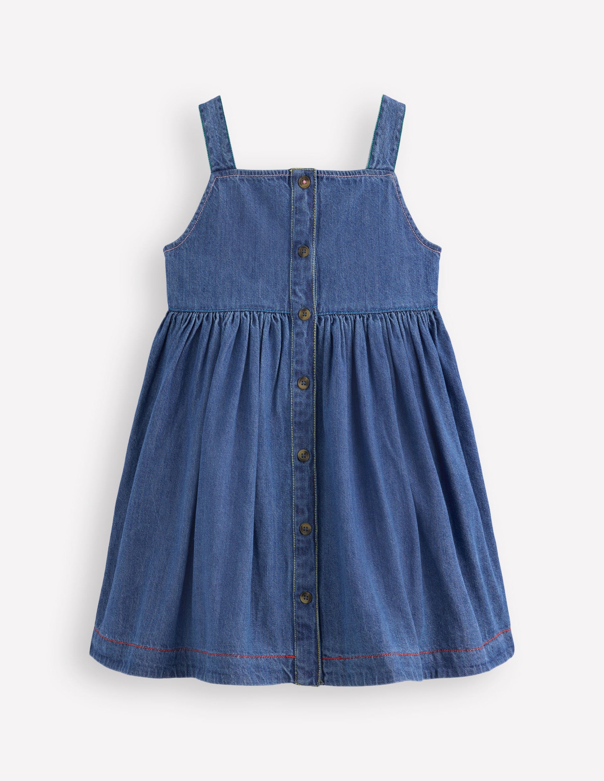 Schürzenkleid mit durchgehender Knopfleiste-Mittlere Mischung Denim-1