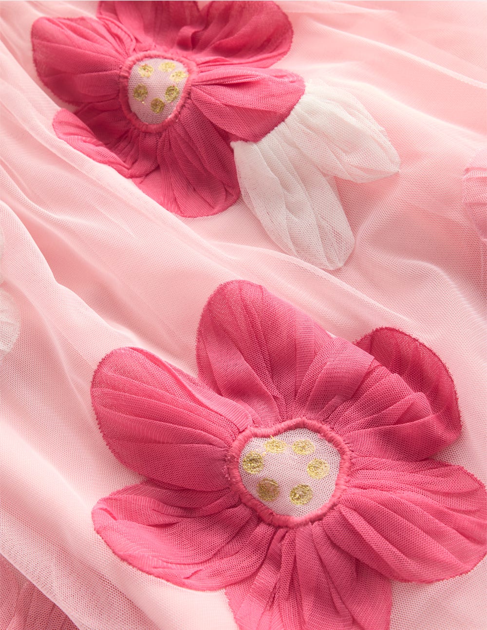 Tüllkleid mit Applikationen-Kreiderosa Blume - Image 7