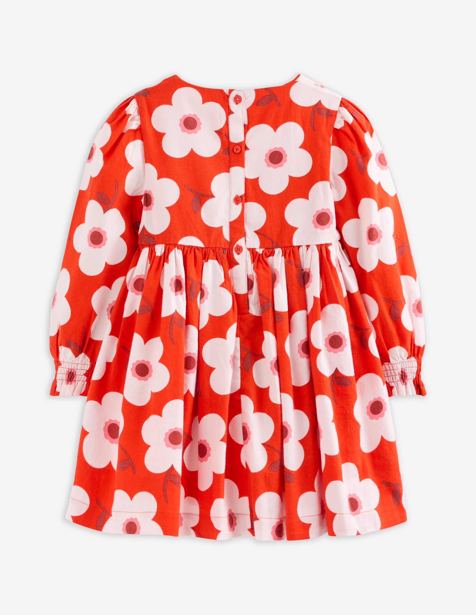 Madeline Langärmliges Kleid-Abendrot-Orange Riesengänseblümchen - Image 2