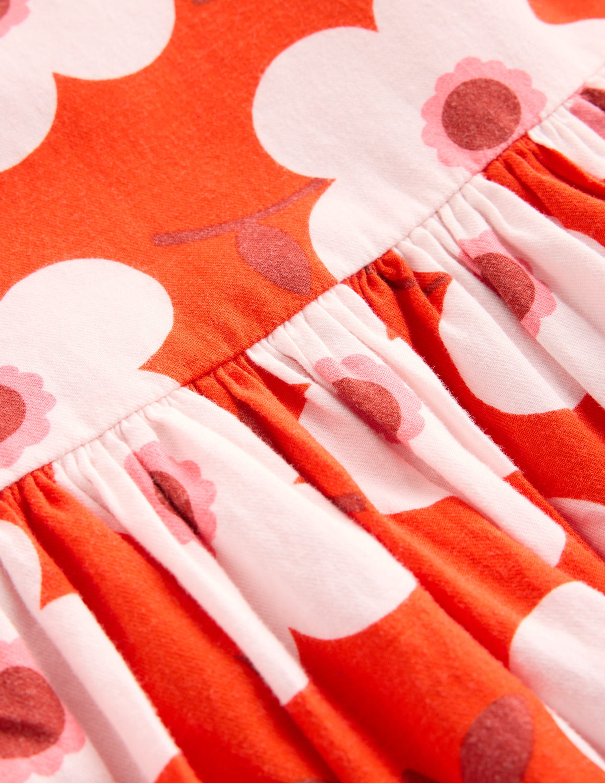 Madeline Langärmliges Kleid-Abendrot-Orange Riesengänseblümchen - Image 3