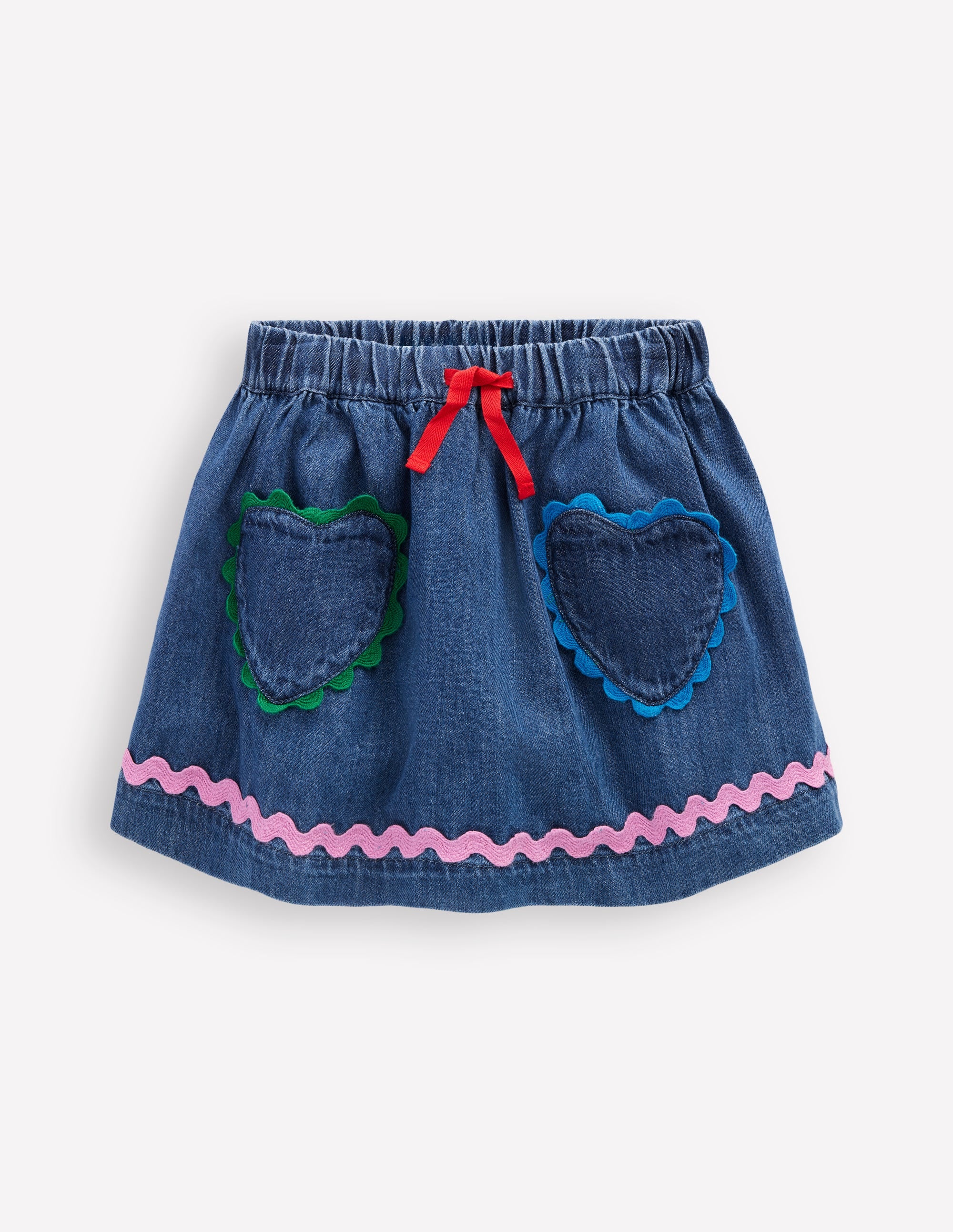 Rock mit Zackenlitze-Mittlere Mischung Denim - Image 1