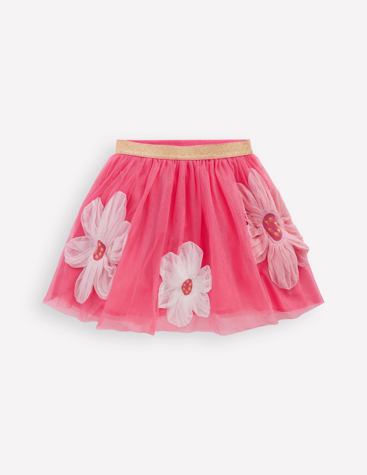 Tüllrock mit Applikation-Rosa, Blumen - Image 1
