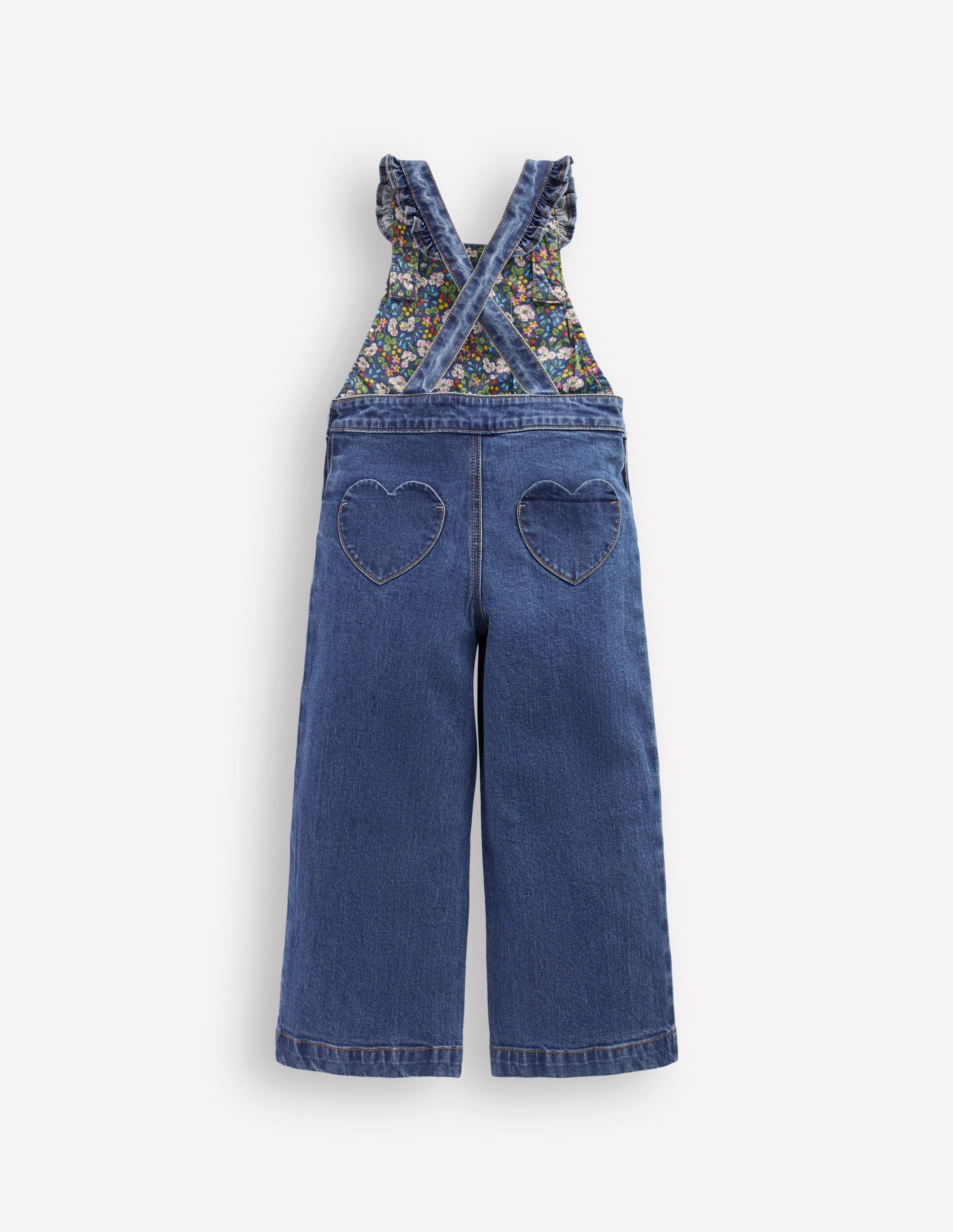 Latzhose mit Rüschen-Medium Vintage Herz-Applikation - Image 2