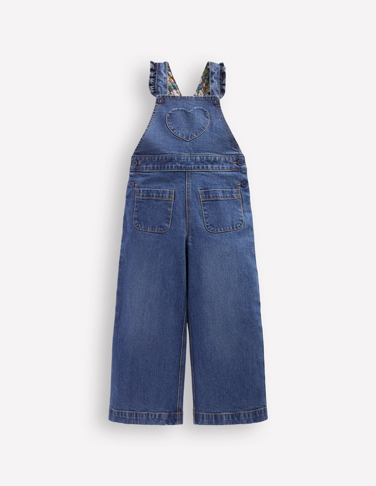 Latzhose mit Rüschen-Medium Vintage Herz-Applikation - Image 1