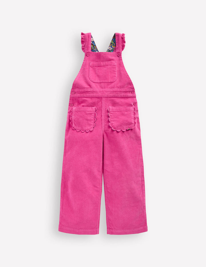 Salopette à volants-Rose Framboise