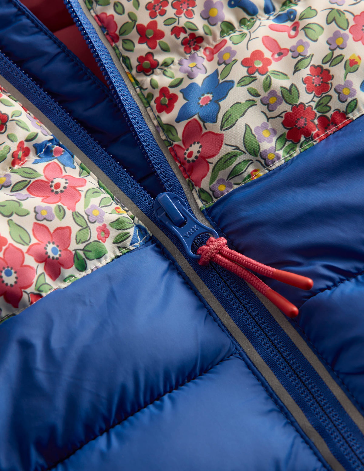Bequem verstaubare, wattierte Jacke-Blumenmuster Blockfarben - Image 3