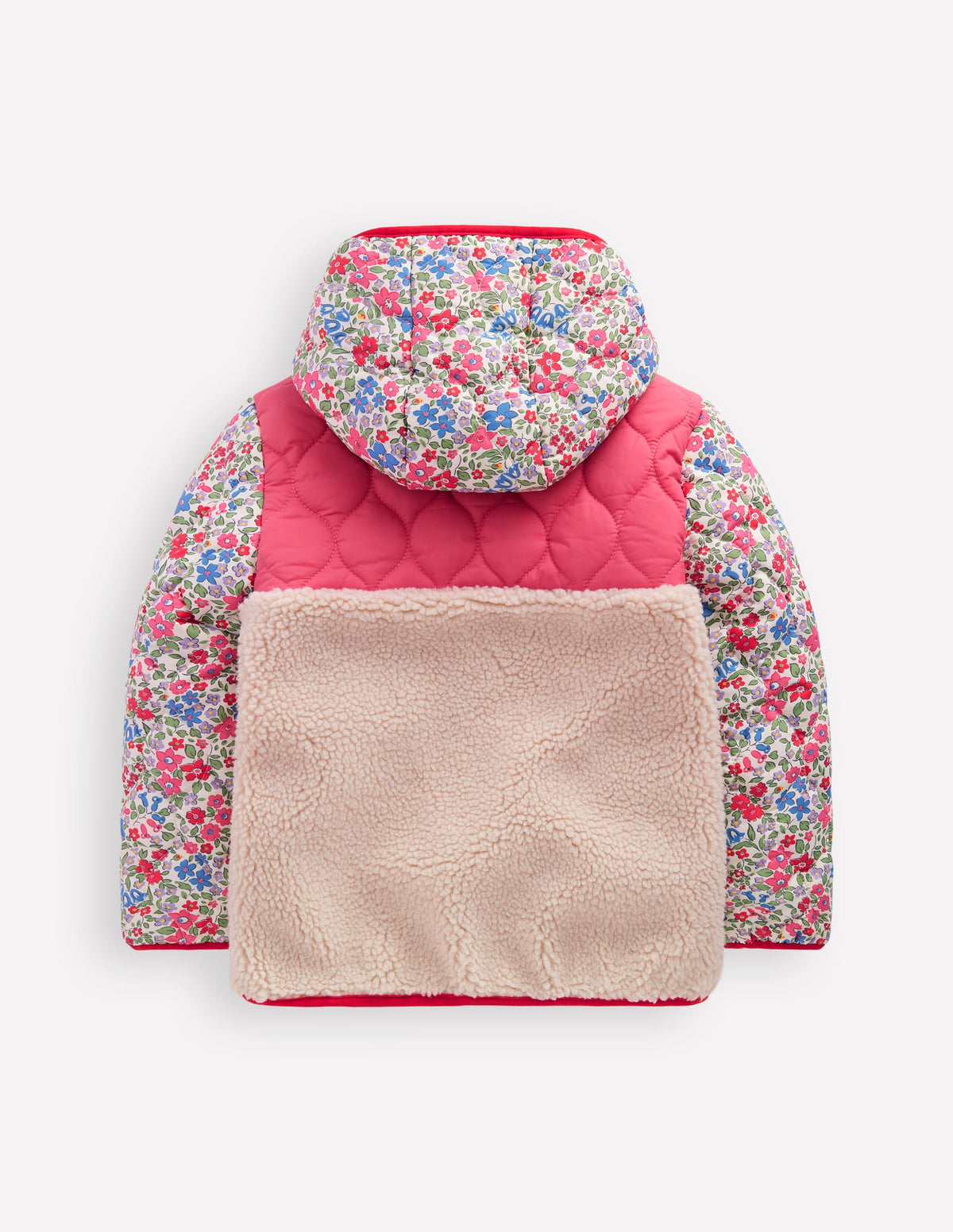 Janie Jacke aus Teddyfell-Mix-Rosarot Blumenbeet-2