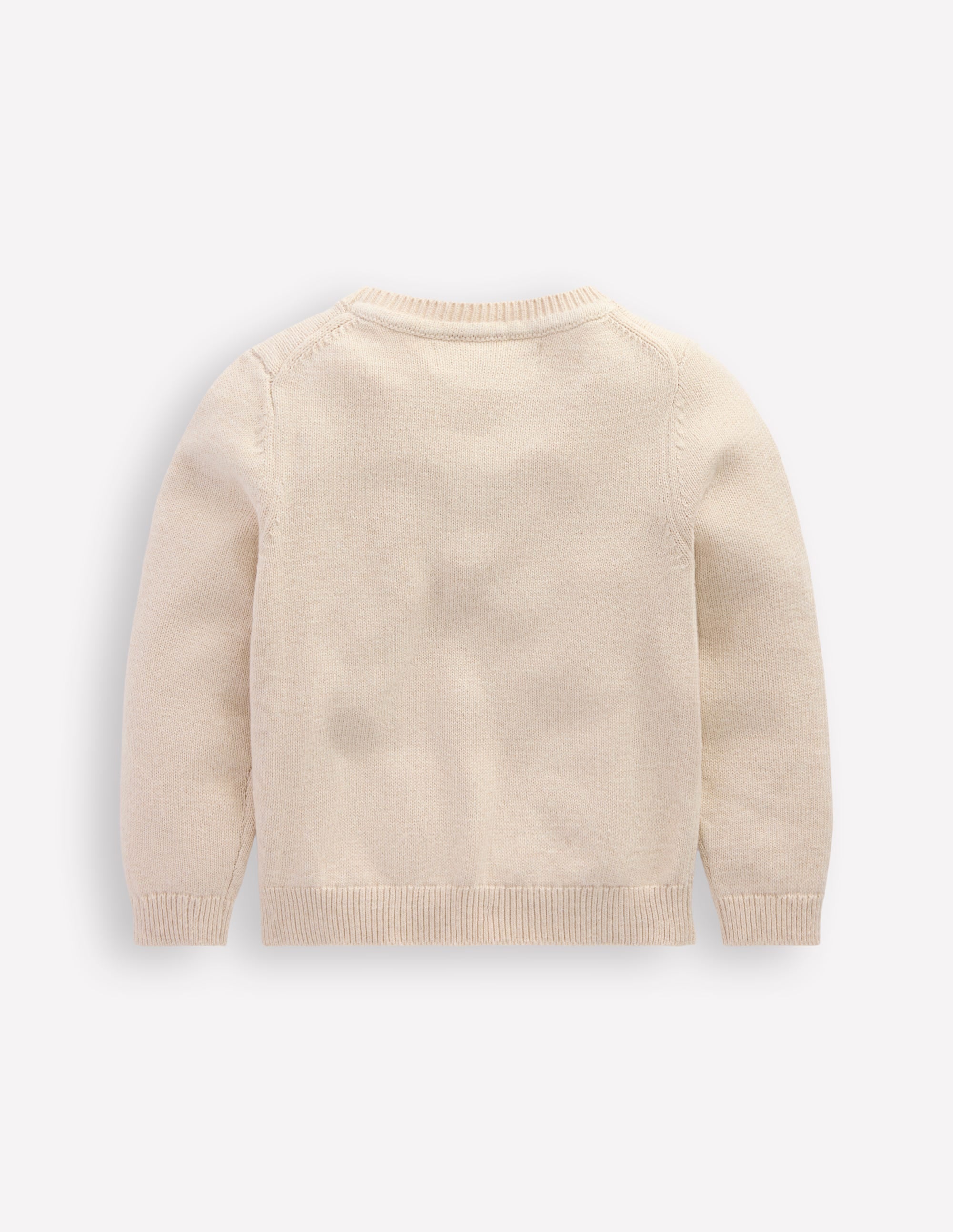 Origineller Pullover mit Logo-Haferbeige Meliert Kirschen - Image 2