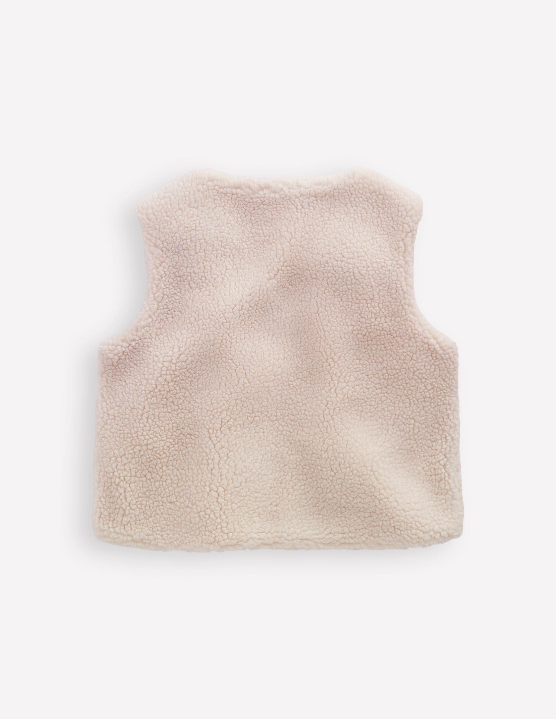 Lockere Teddyfellweste-Beige-2