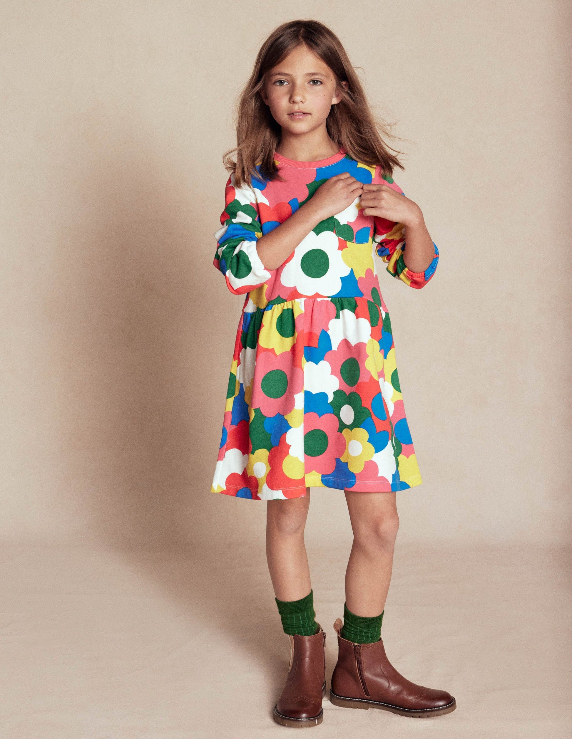 Minna Sweatkleid-Bunt Regenbogen Blume-4