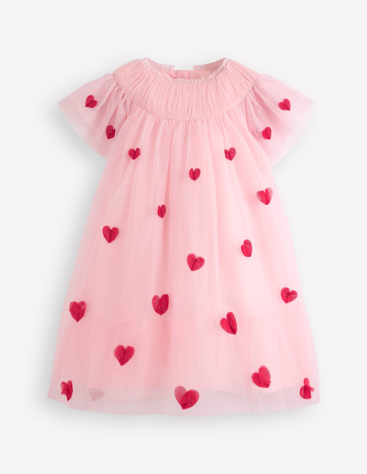 Gestuftes Tüllkleid-Kreiderosa Herzen - Image 1