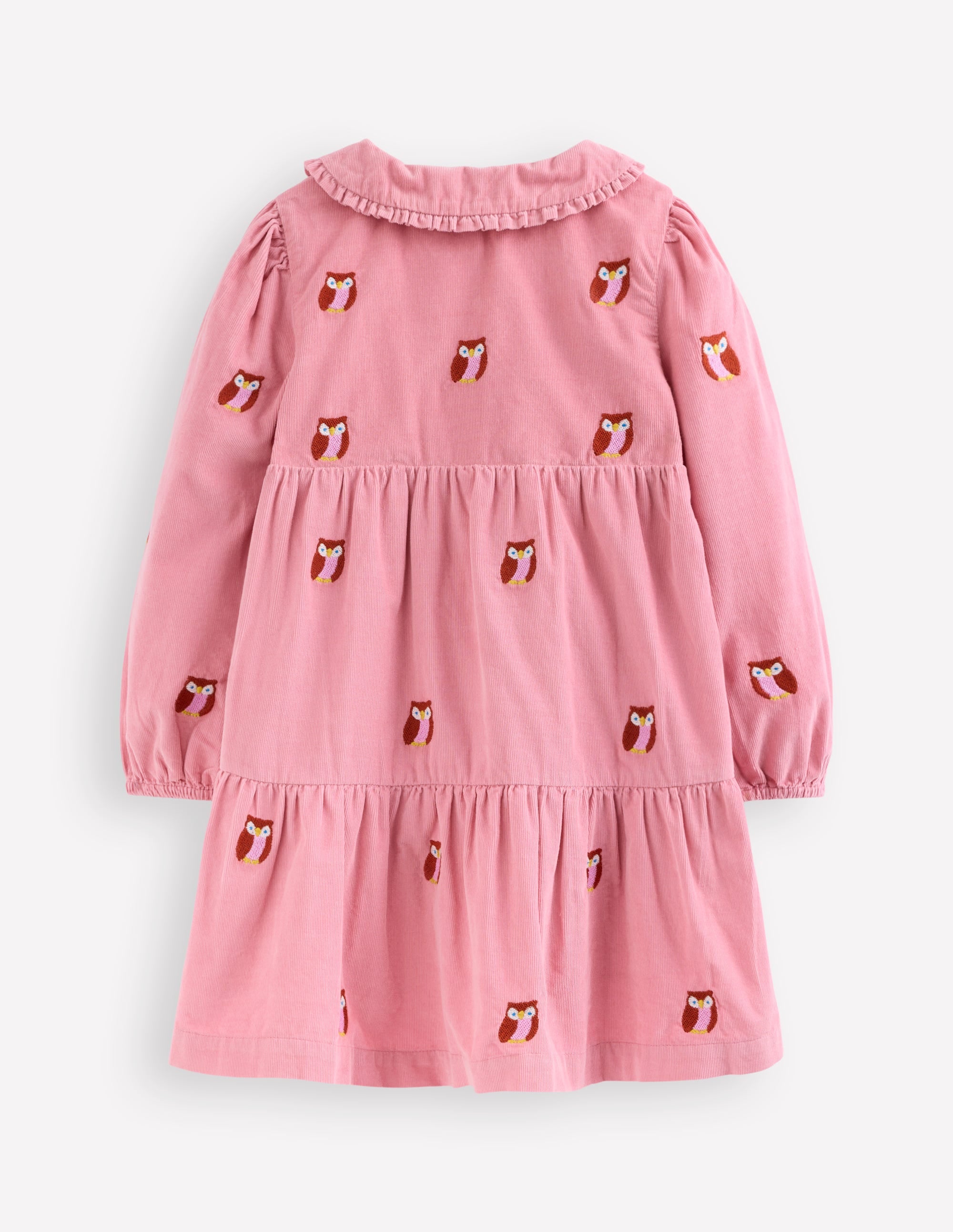 Robe tissée à col Minna-Broderie chouette rose - Image 2