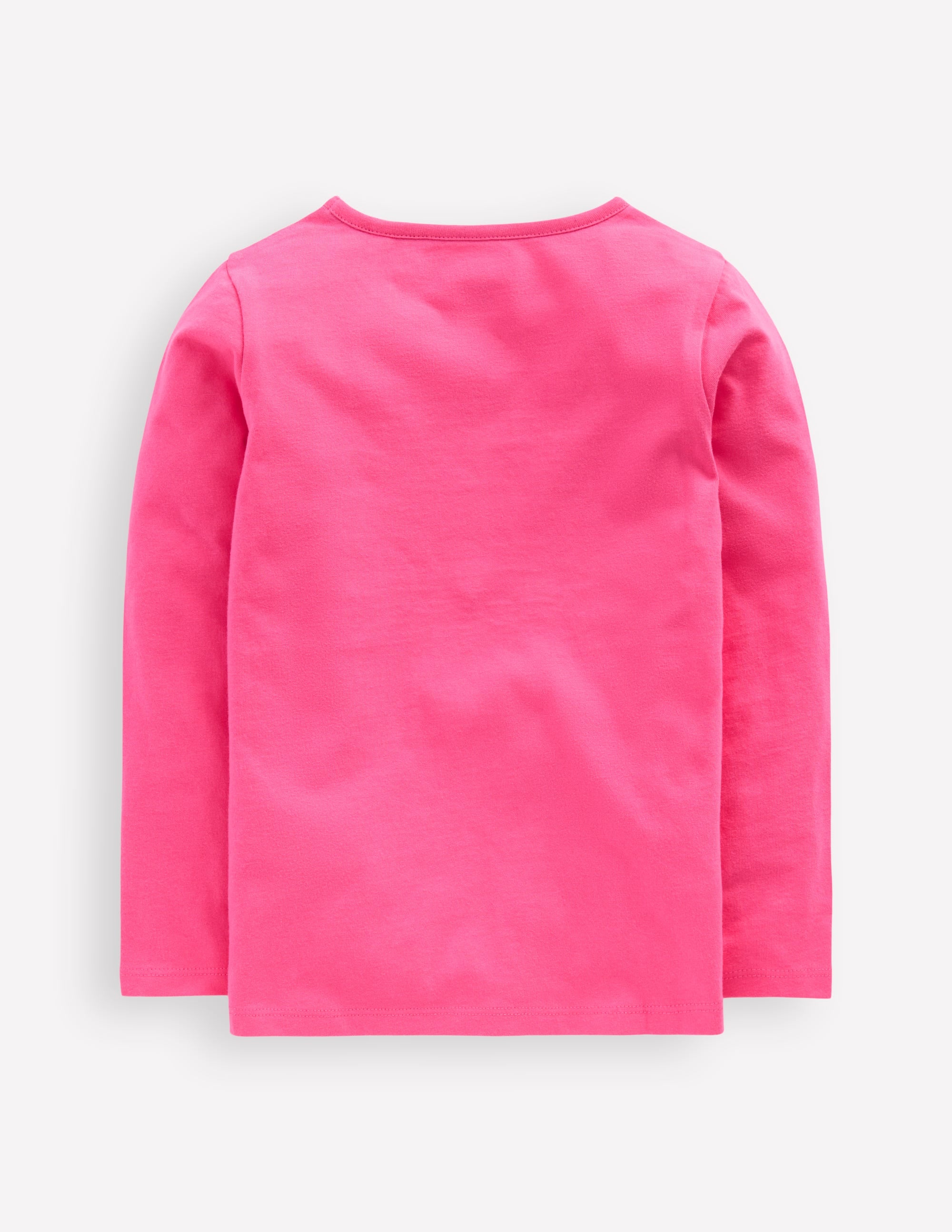 Long Sleeve Appliqué T-shirt-Sorbet Pink Cat - Image 2
