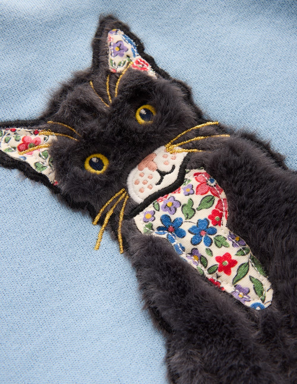 Sweatshirt mit Applikation-Gletscherblau Katze - Image 3