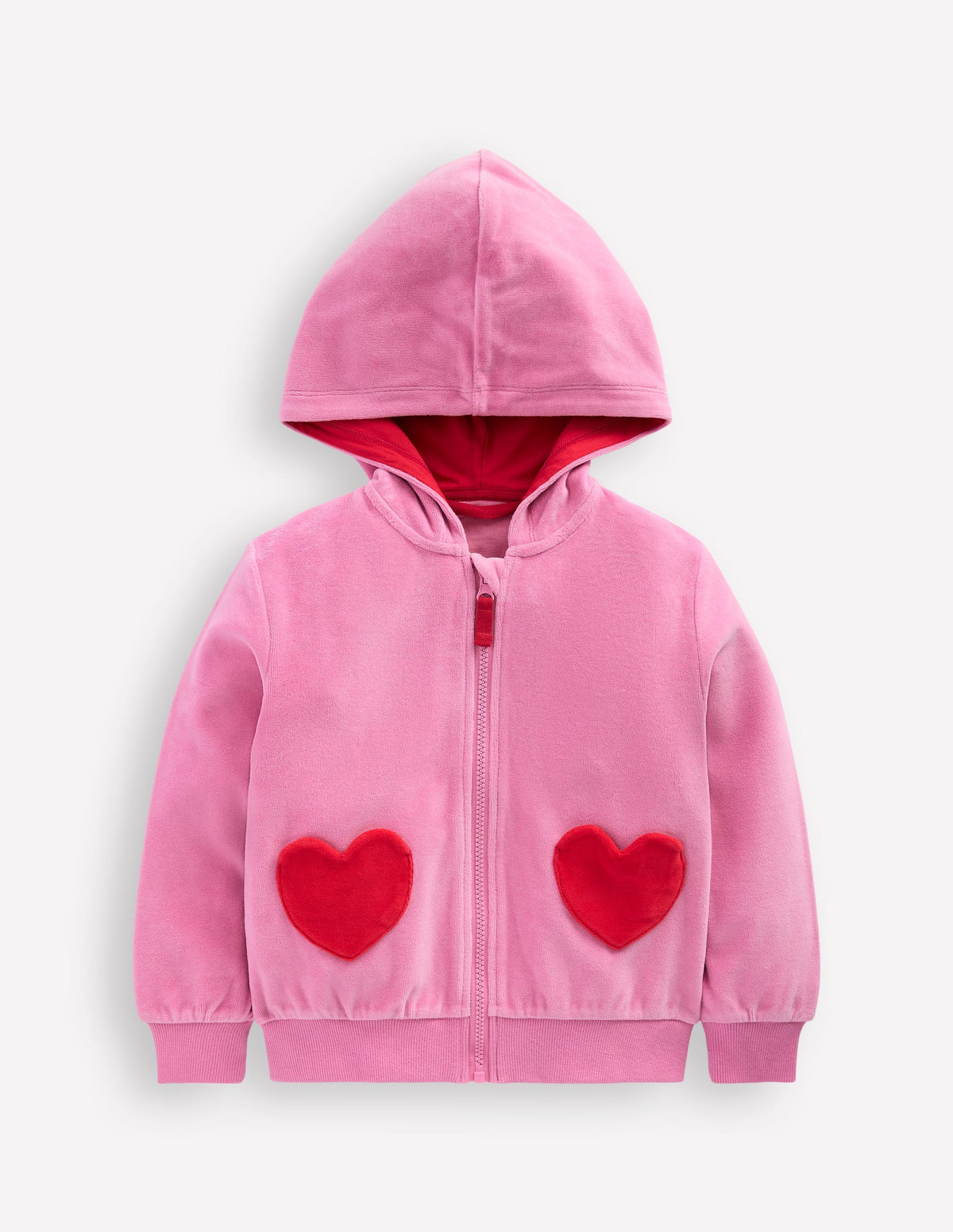Kapuzenpullover aus Velours-Kirschblütenrosa - Image 4