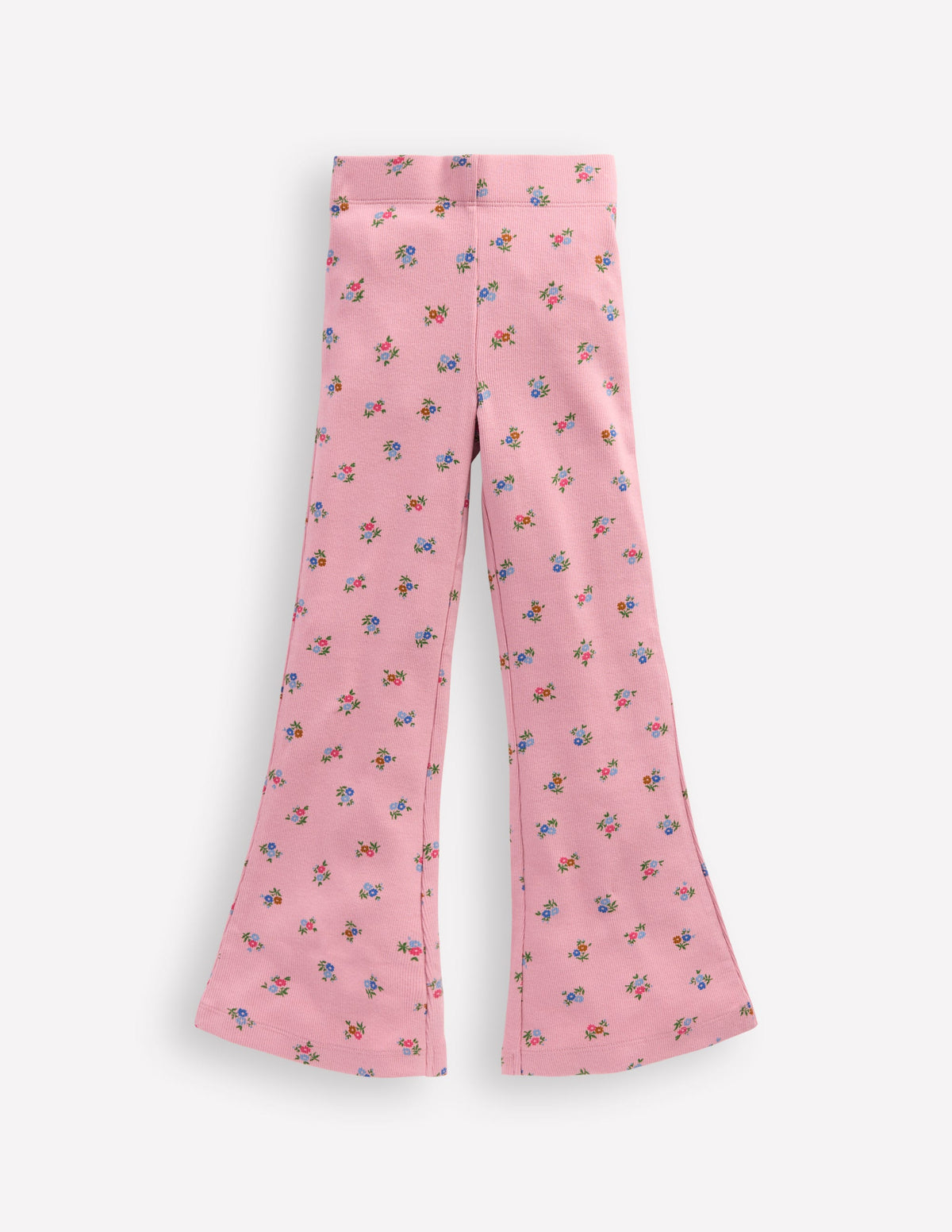 Gerippte Leggings mit Schlag-Vintage-Rosa Blümchenmuster - Image 2