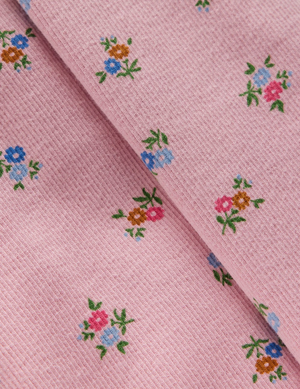 Gerippte Leggings mit Schlag-Vintage-Rosa Blümchenmuster - Image 3