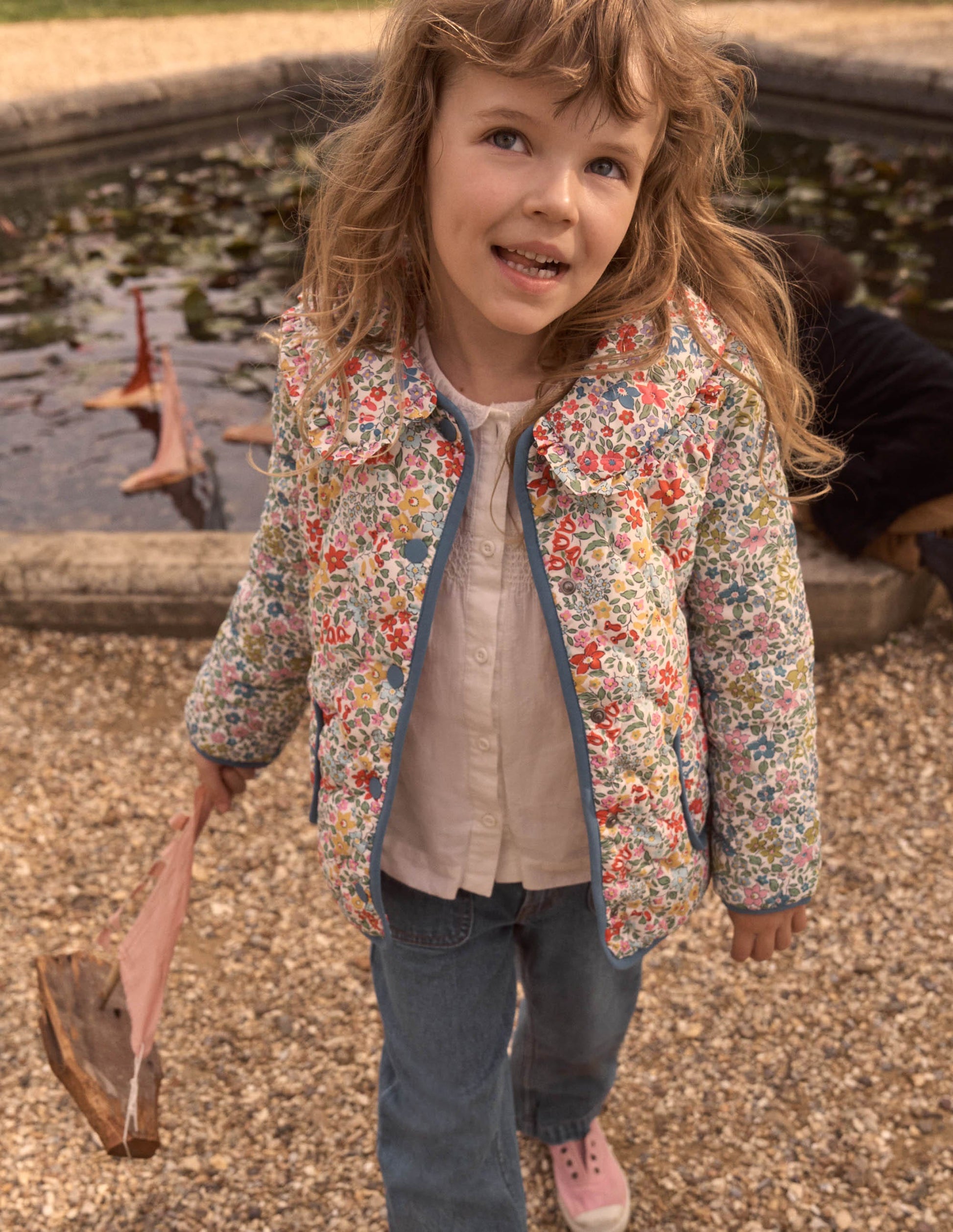 Steppjacke mit Kragen-Rosarot Blumenbeet-6