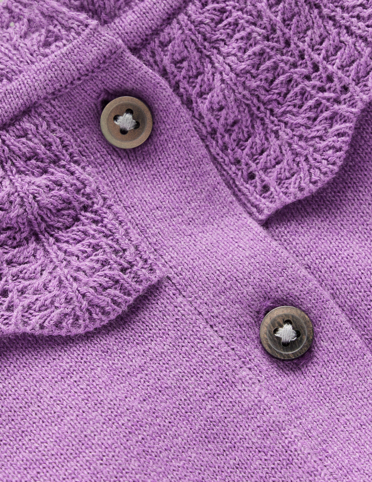Hübsche Strickjacke mit Rüschen-Asternlila Meliert - Image 3
