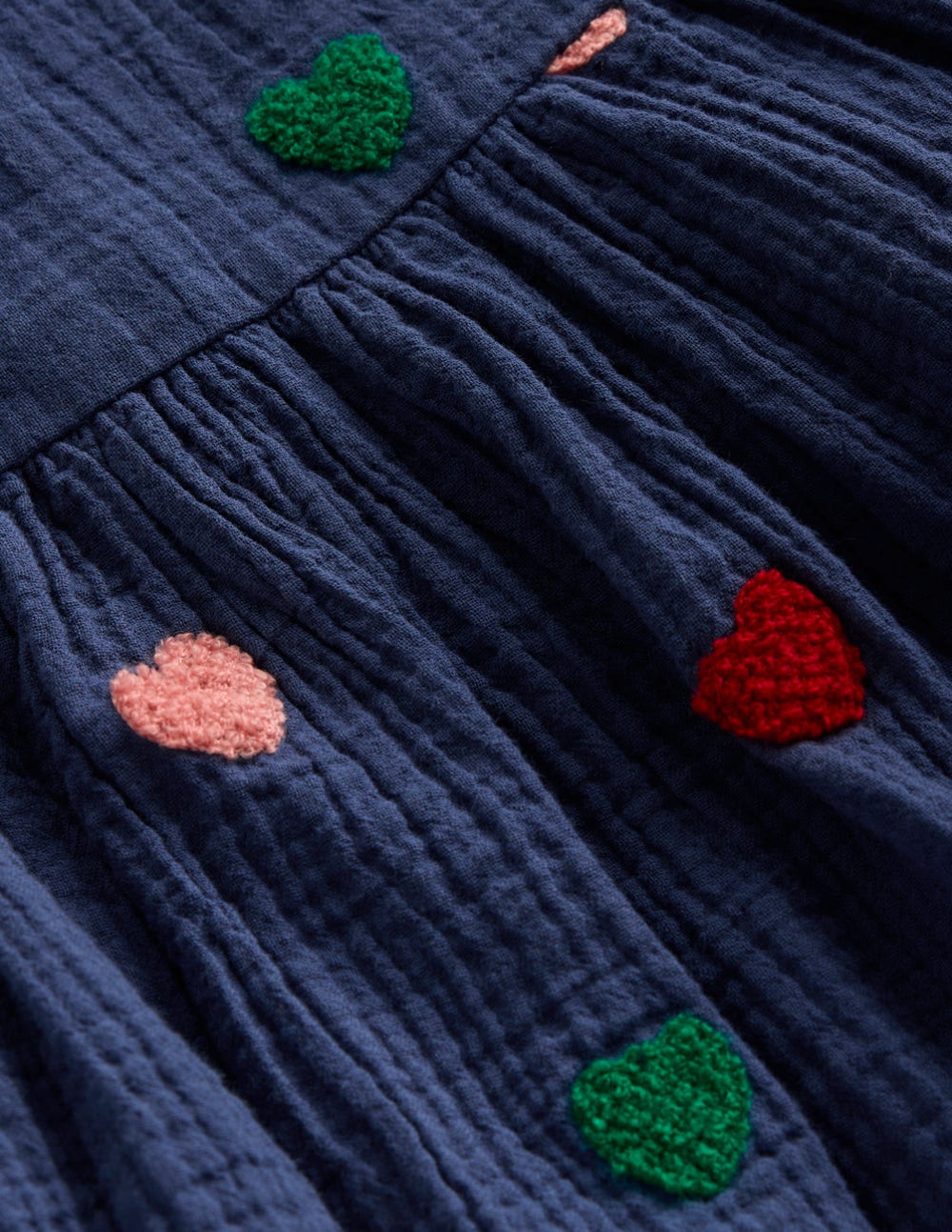 Doppeltuch-Kleid mit Puffärmeln-Steuerbordblau Herzen - Image 8