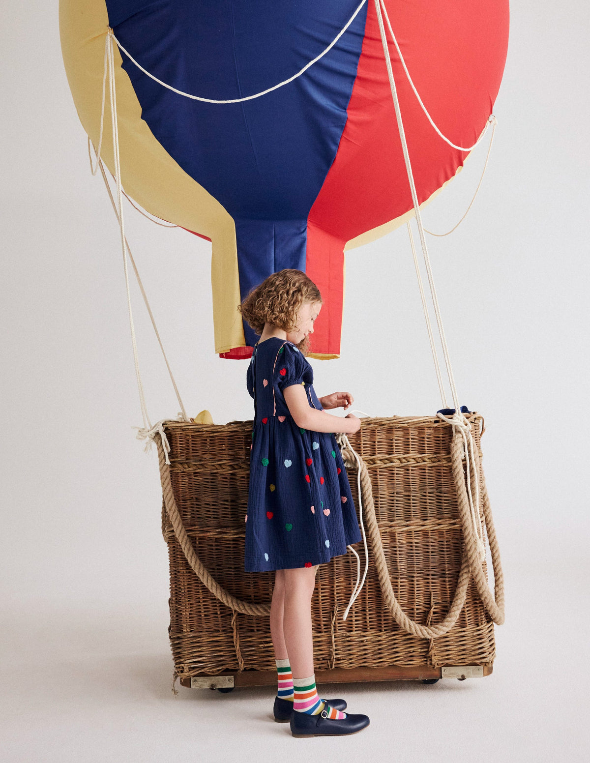 Doppeltuch-Kleid mit Puffärmeln-Steuerbordblau Herzen - Image 9