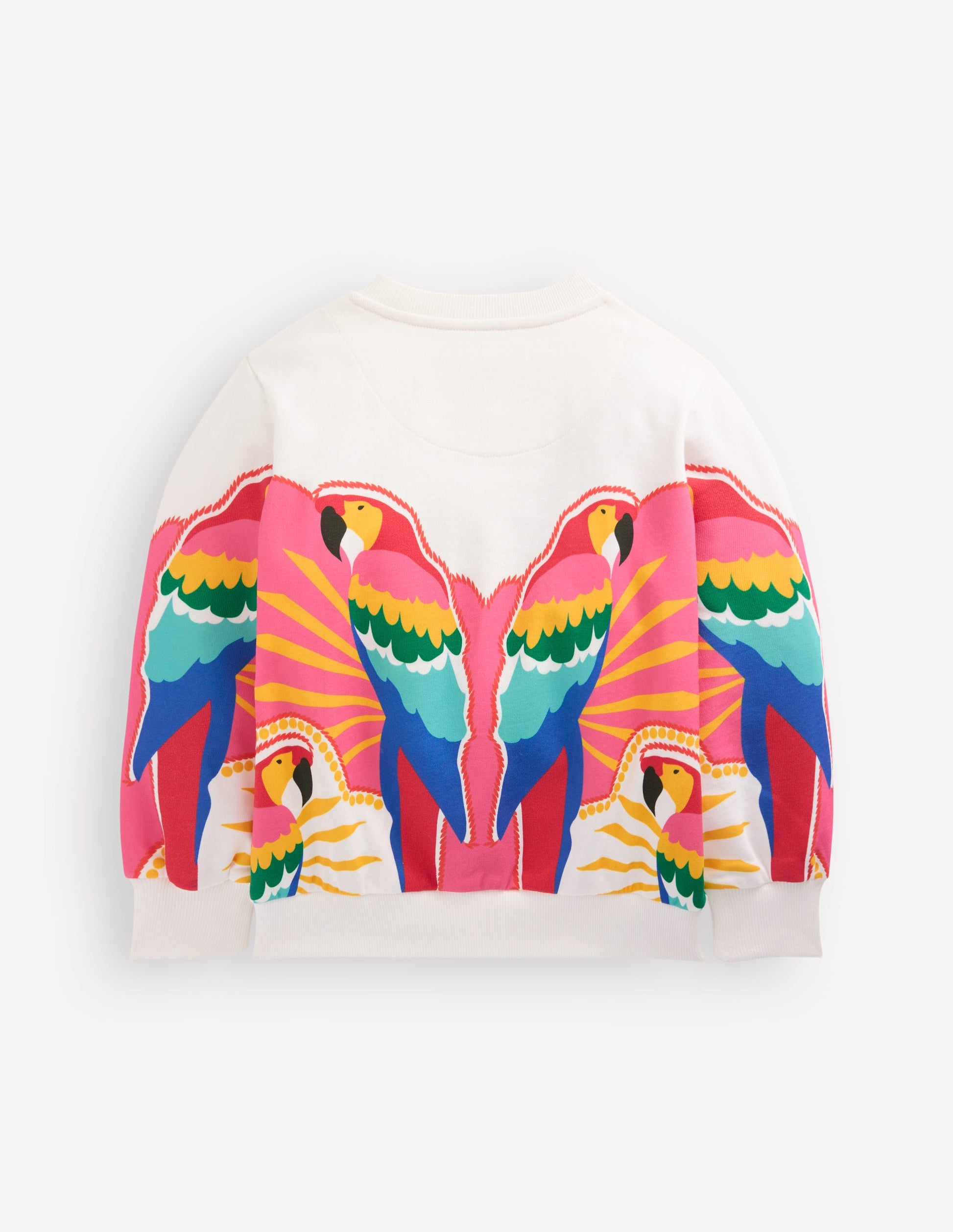 Lockeres Sweatshirt mit Druck-Bunt Papagei-6
