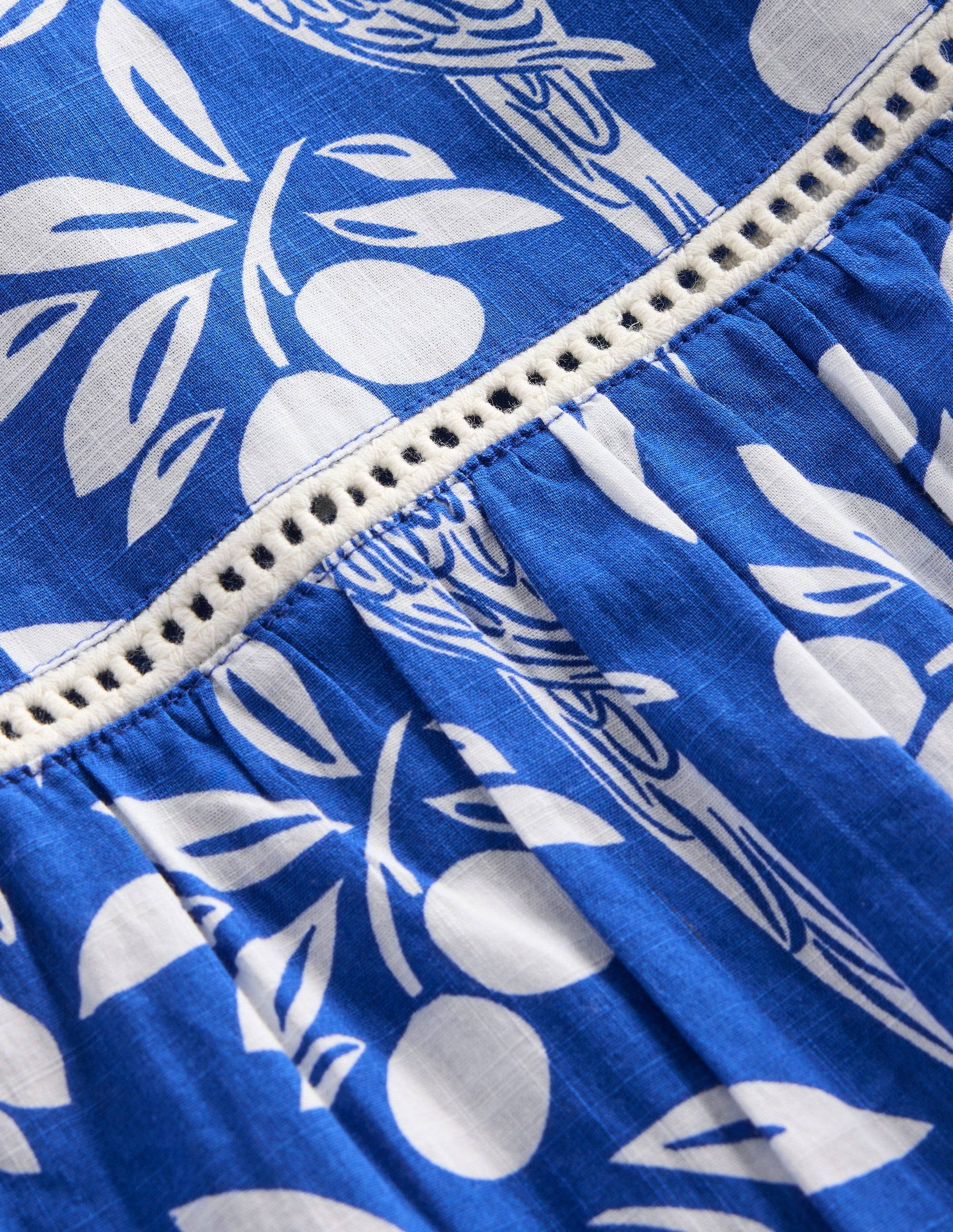 Robe de vacances Celia tissée-Motif Parrot Palm bleu vif-6