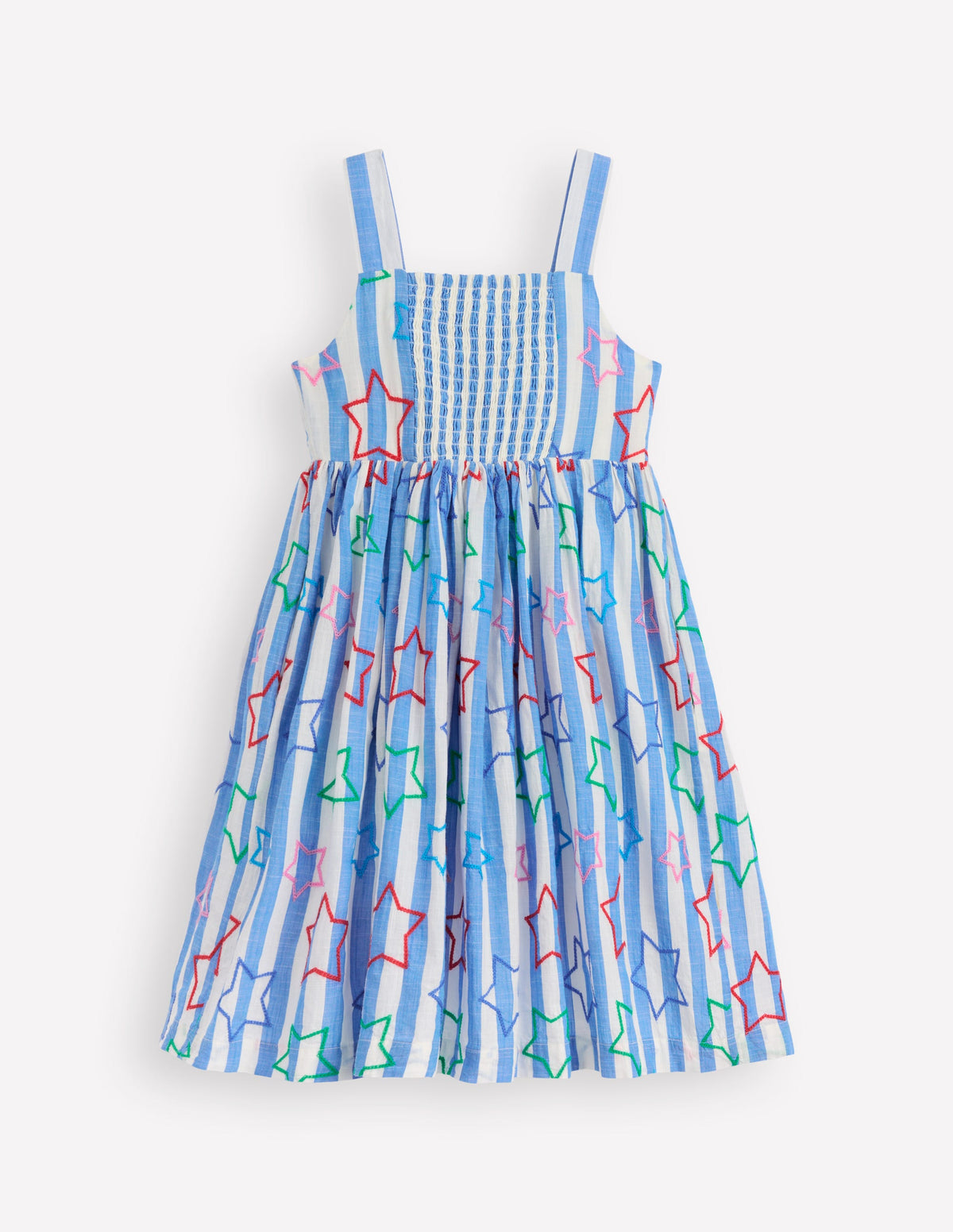 Remy Kleid mit durchgehender Knopfleiste-Pfauenfederblau Stern - Image 5
