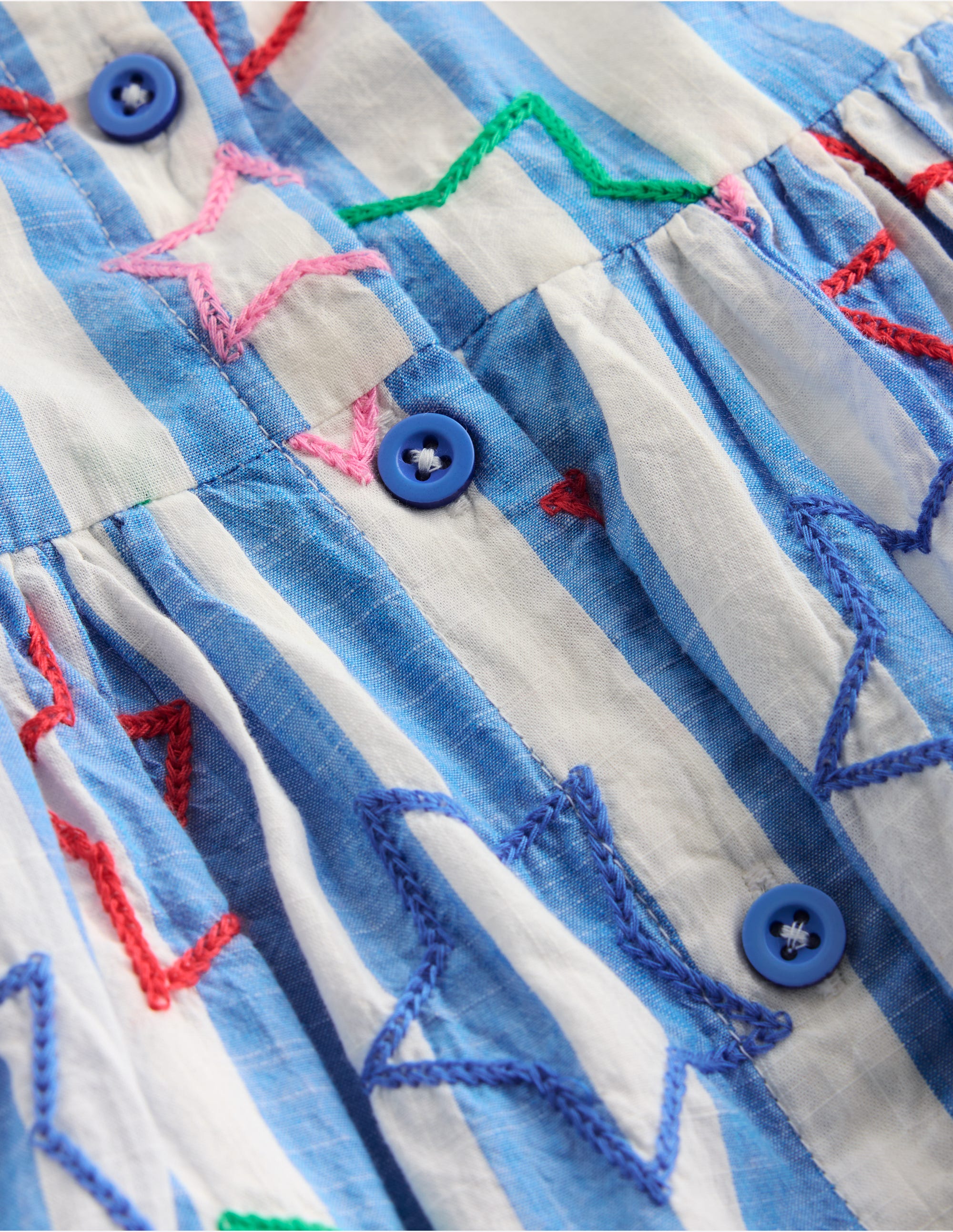 Remy Kleid mit durchgehender Knopfleiste-Pfauenfederblau Stern - Image 6