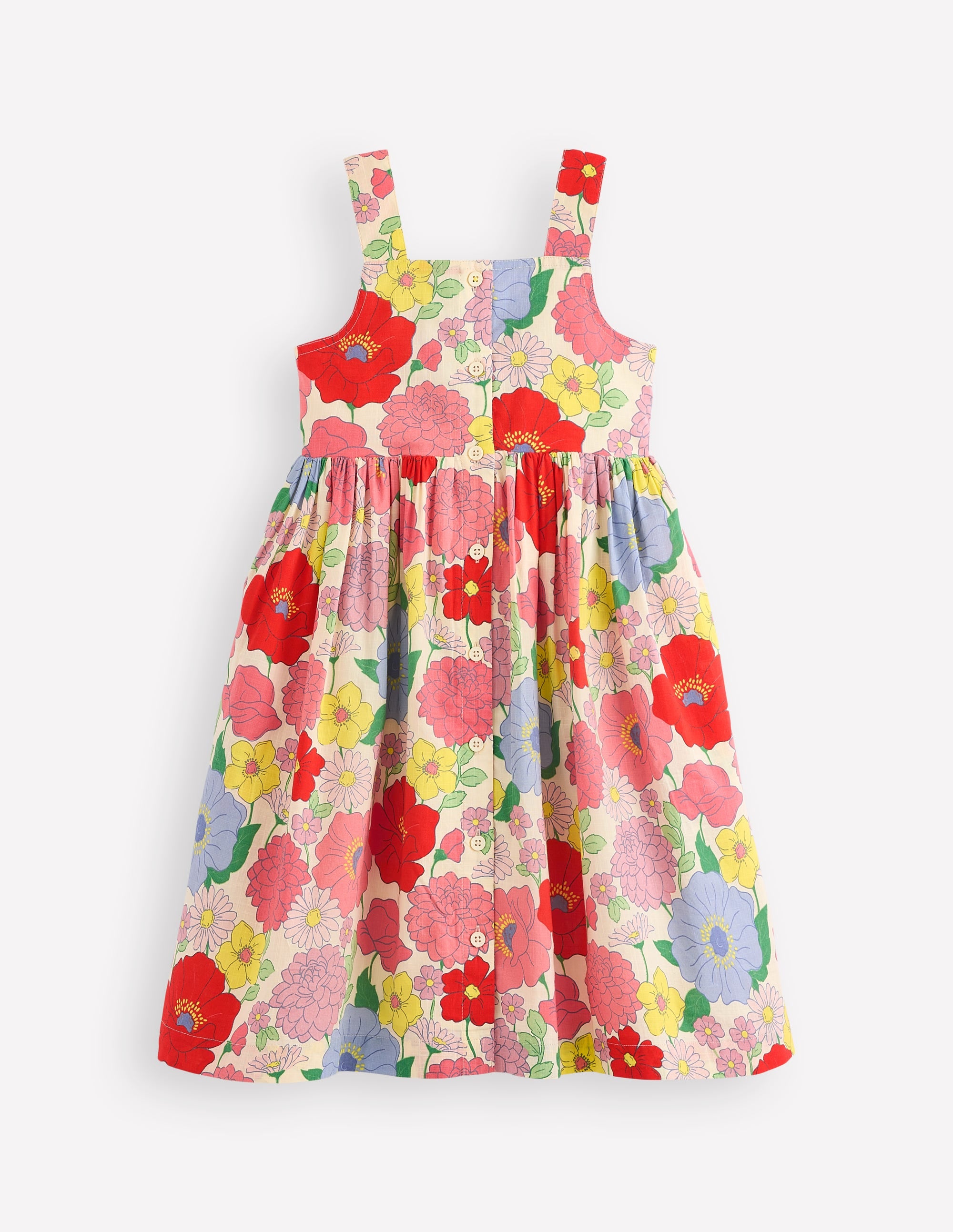 Remy Kleid mit durchgehender Knopfleiste-Bunt Sommergarten - Image 5