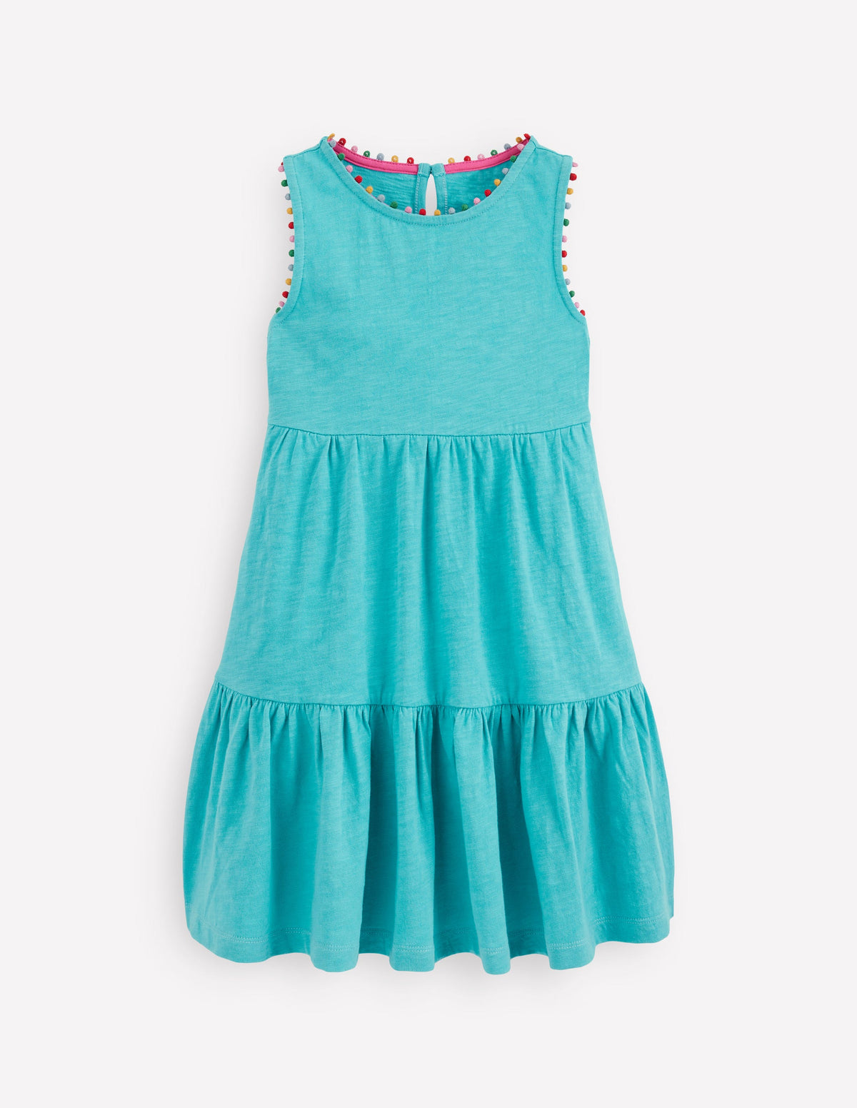 Ali Jerseykleid mit Bommelbesatz-Karibikblau - Image 1