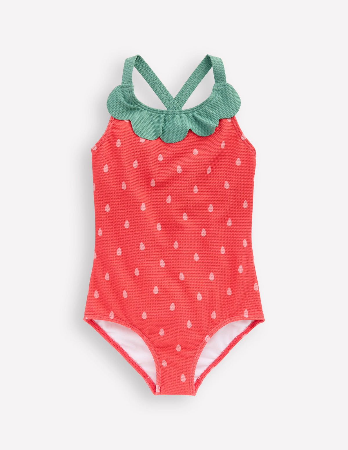 Maillot de bain fun à dos croisé-Fraise-1