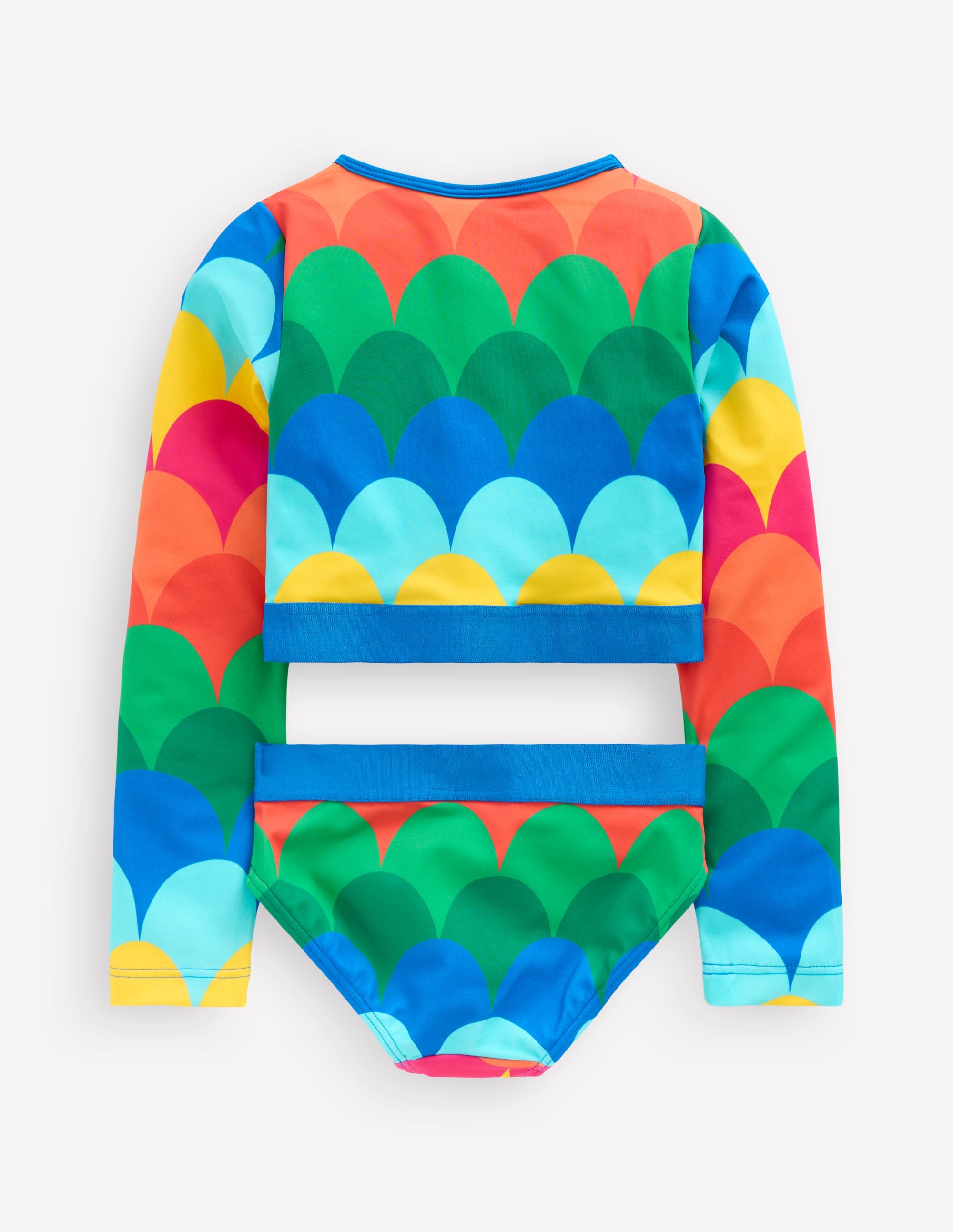 Kurzes Badeshirt-Set-Bunt Muscheln Streifen - Image 2