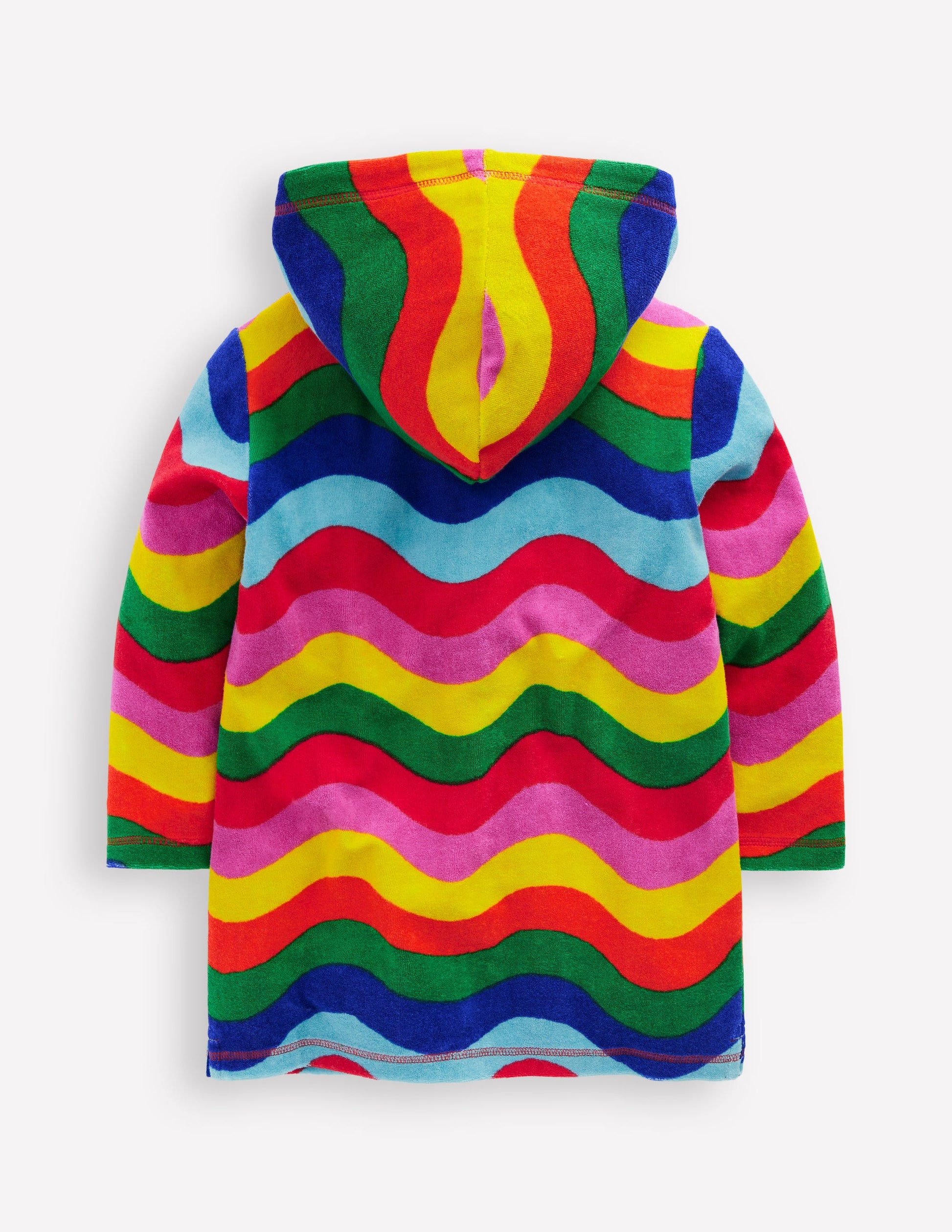 Romie Frottee-Badeponcho mit Reißverschluss-Bunt Wellen Streifen-2