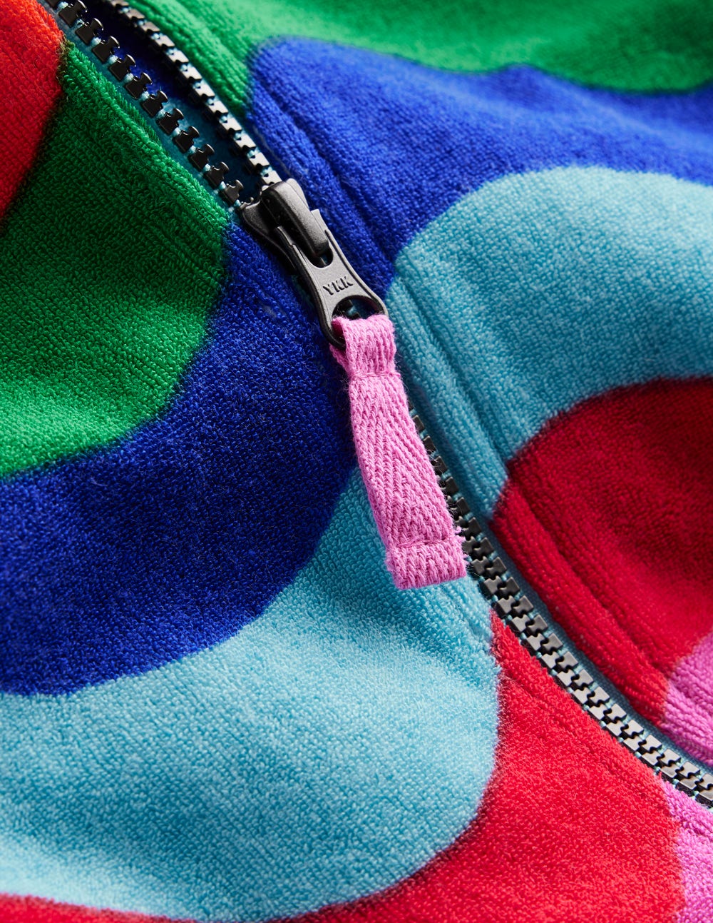 Romie Frottee-Badeponcho mit Reißverschluss-Bunt Wellen Streifen-3