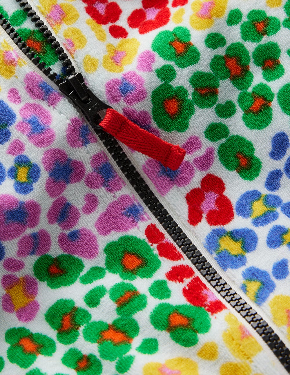 Romie Frottee-Badeponcho mit Reißverschluss-Bunt, Regenbogenfarbenes Leopardenmuster-3