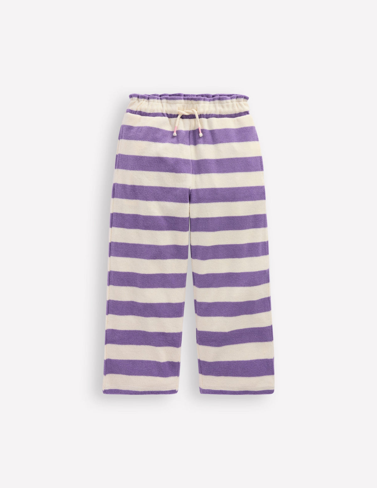 Frottee-Hose-Sanftes Naturweiß/Asternlila - Image 1