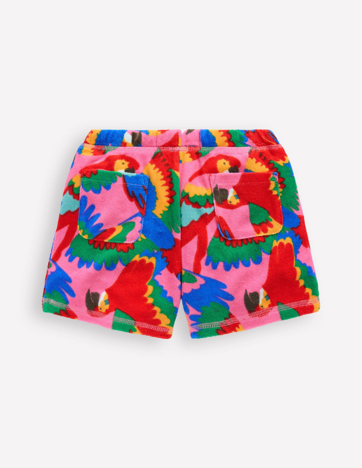 Gemusterte Frottee-Shorts-Bunt Regenbogen Papagei-2
