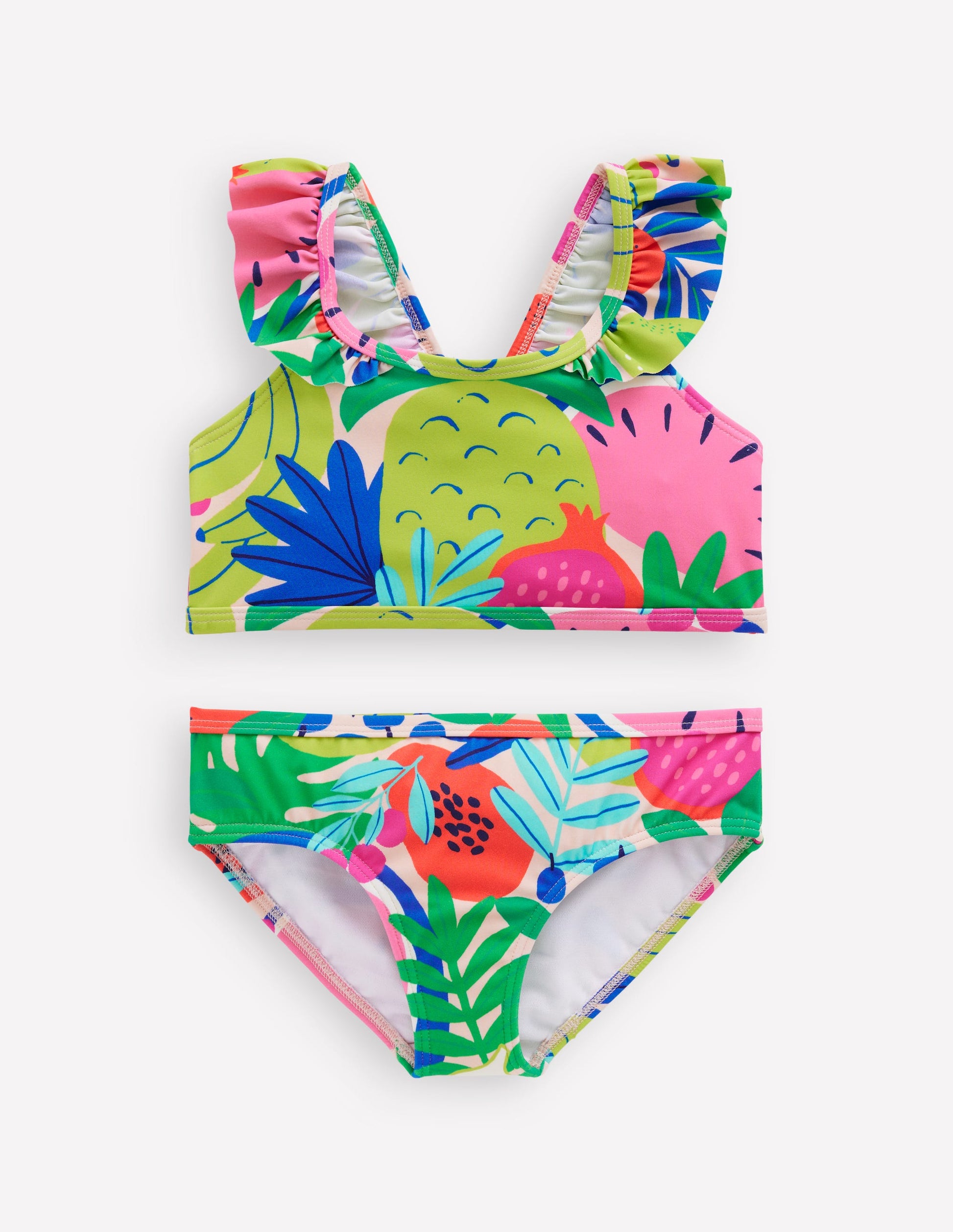 Bikini à bretelles volantées-Fruit tropical multi-1