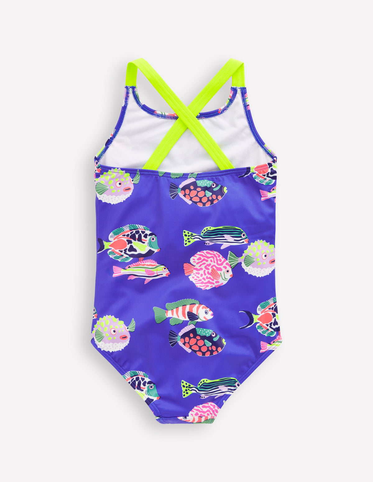 Cross-back Printed Swimsuit-Blue Heron Fish - Image 2