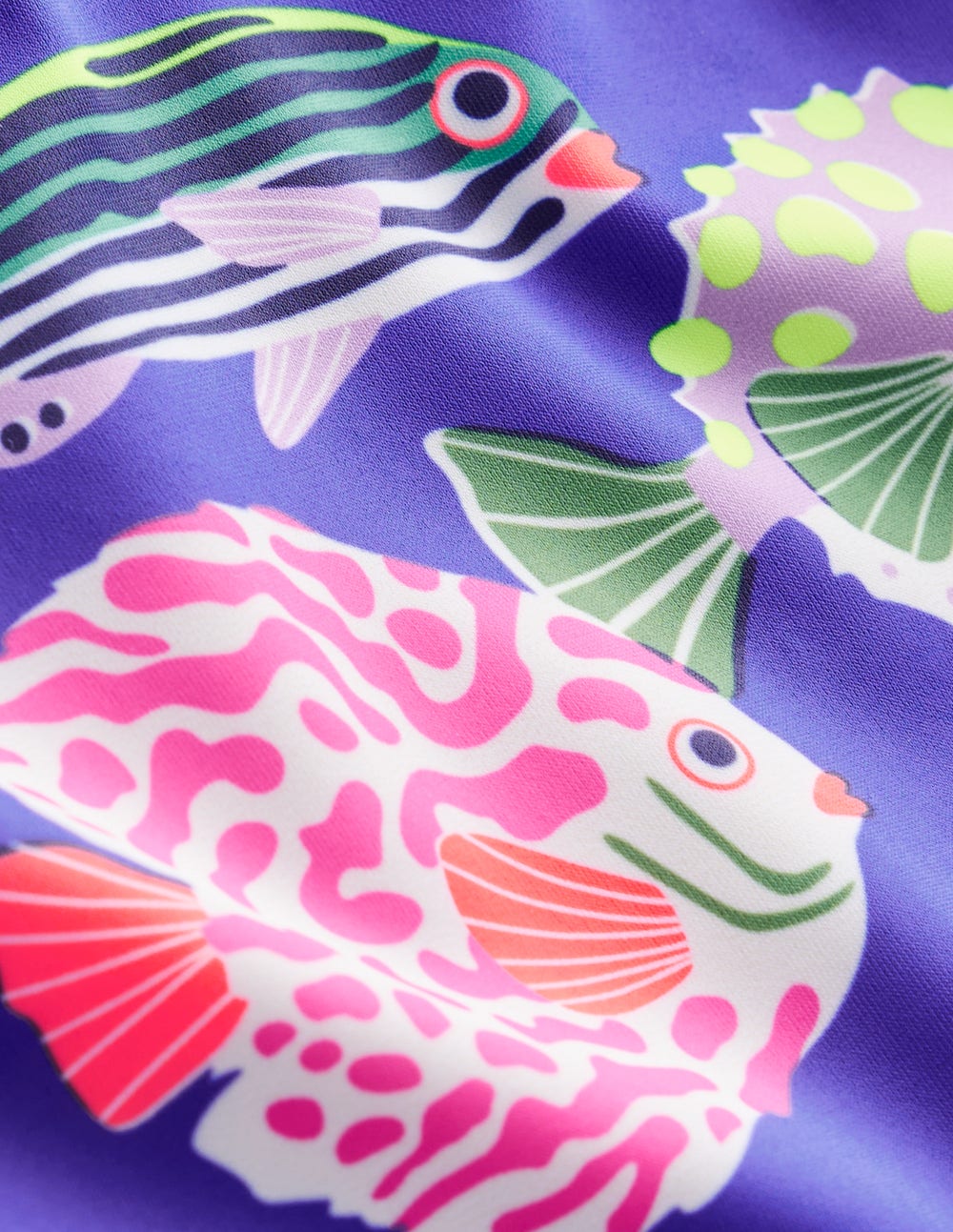 Cross-back Printed Swimsuit-Blue Heron Fish - Image 3