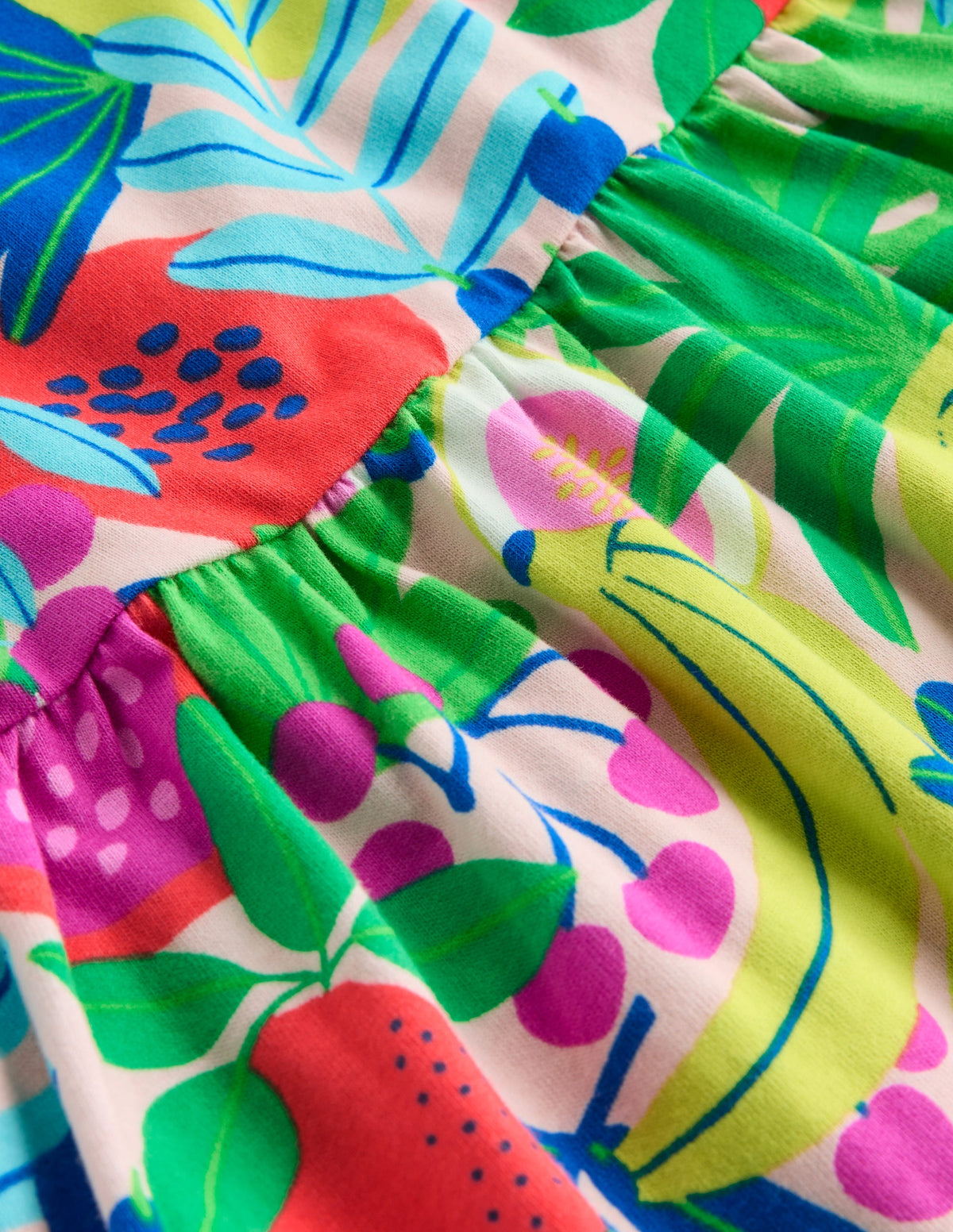 Ariel Twirly Jersey Dress-Multi Tropical Fruit-3