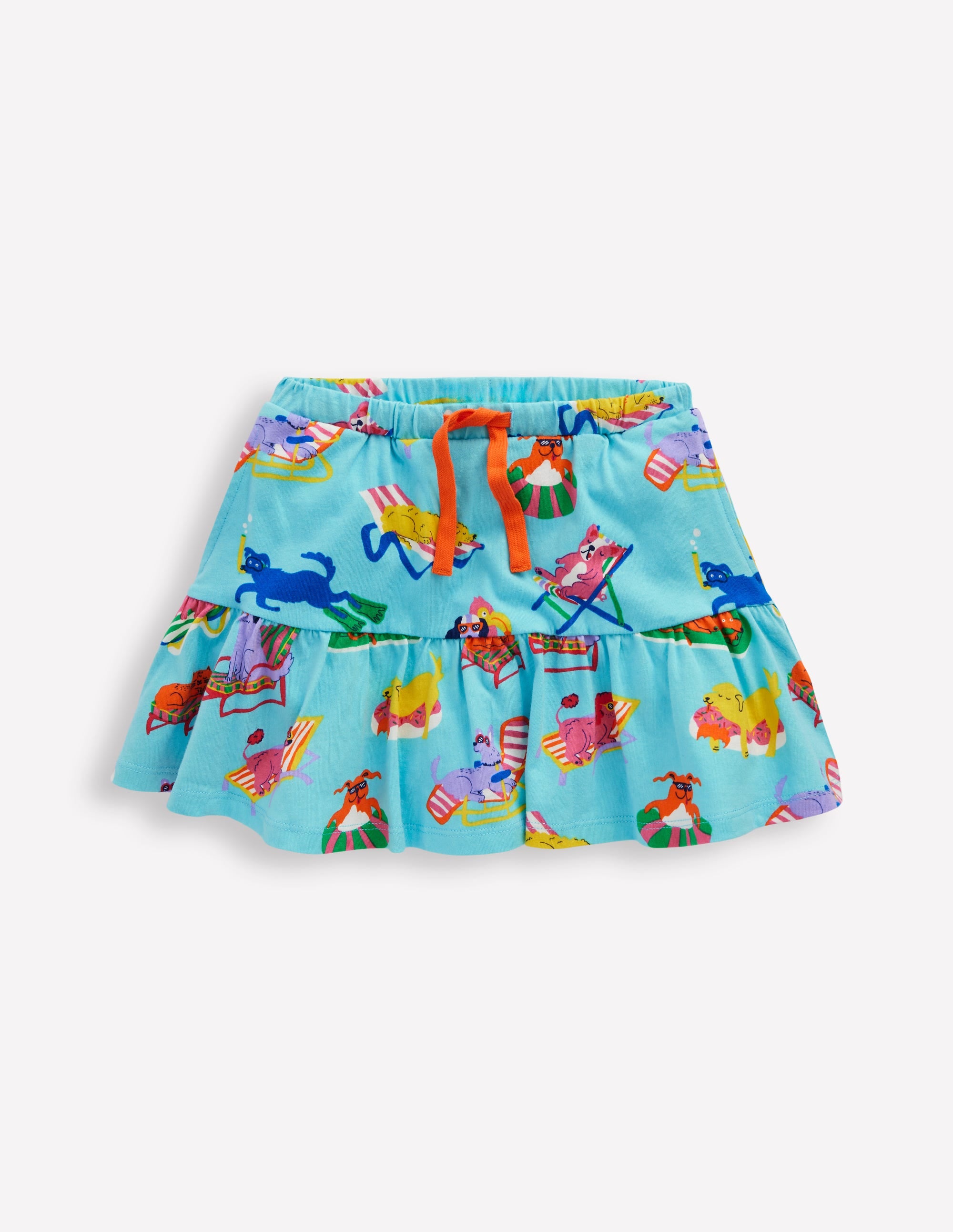Gestufter Jersey-Skort-Karibikblau Haustiere am Pool - Image 4