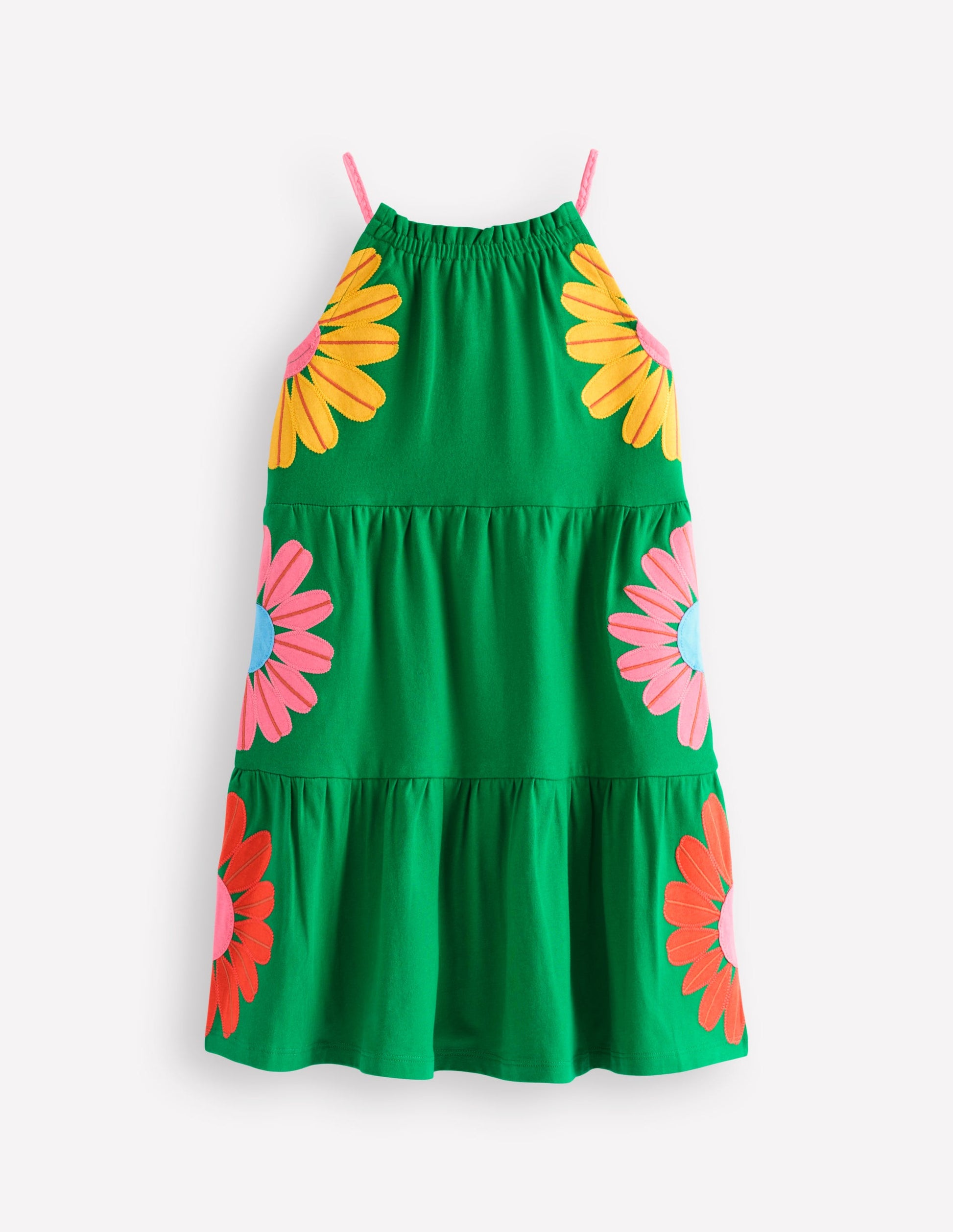Enola Kuddelmuddel Jerseykleid-Sattes Smaragdgrün Blumen-1