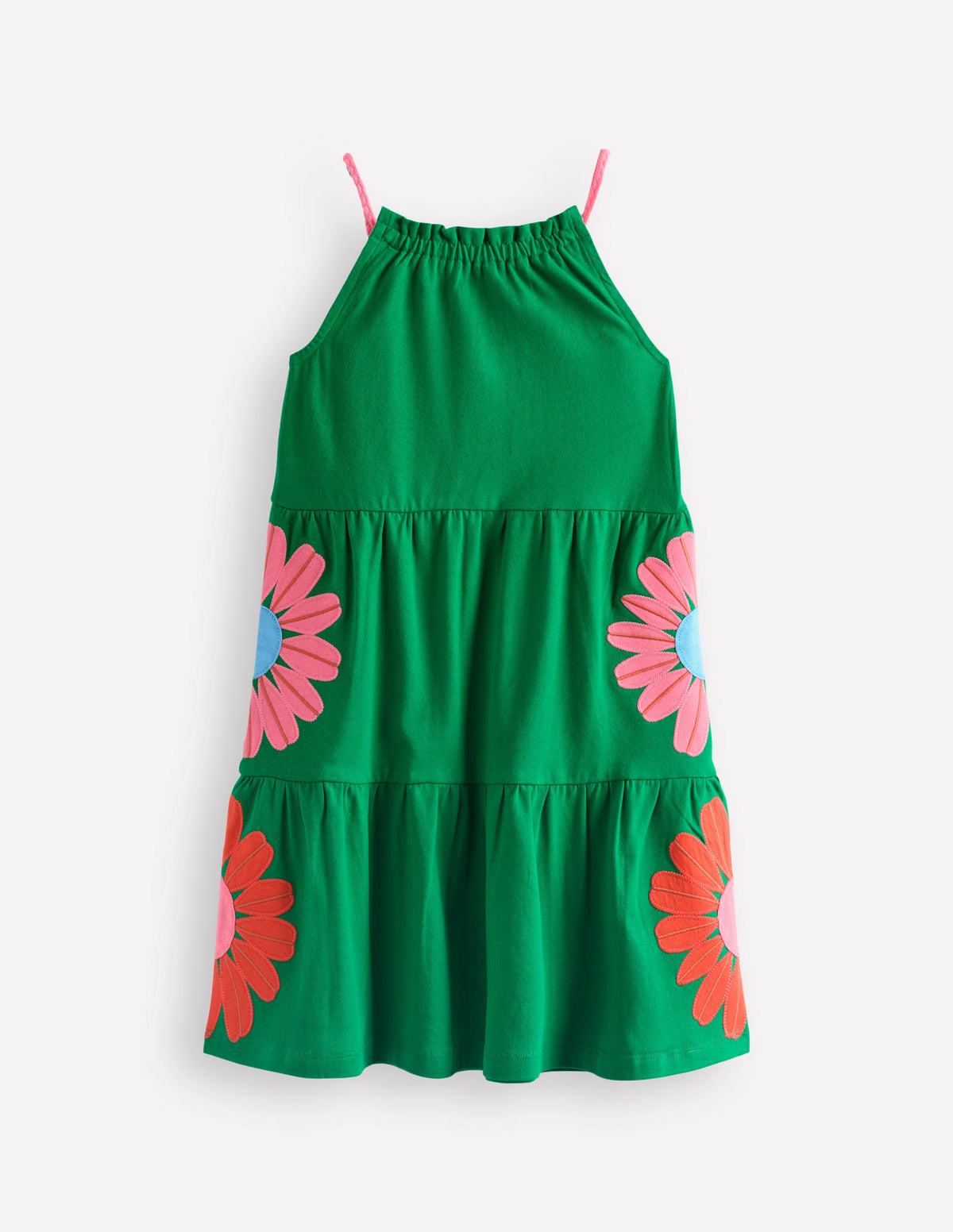 Enola Kuddelmuddel Jerseykleid-Sattes Smaragdgrün Blumen-2