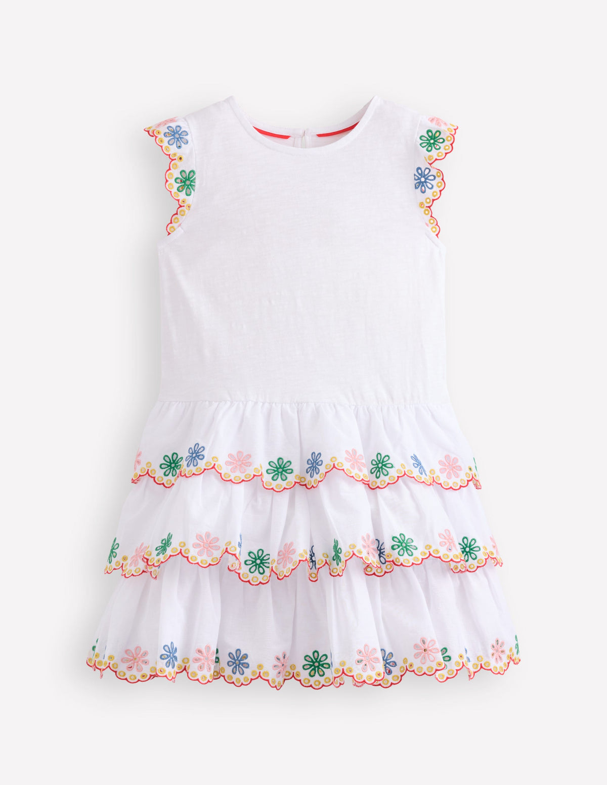 Jerseykleid mit Lochstickerei-Weiß Regenbogen-1