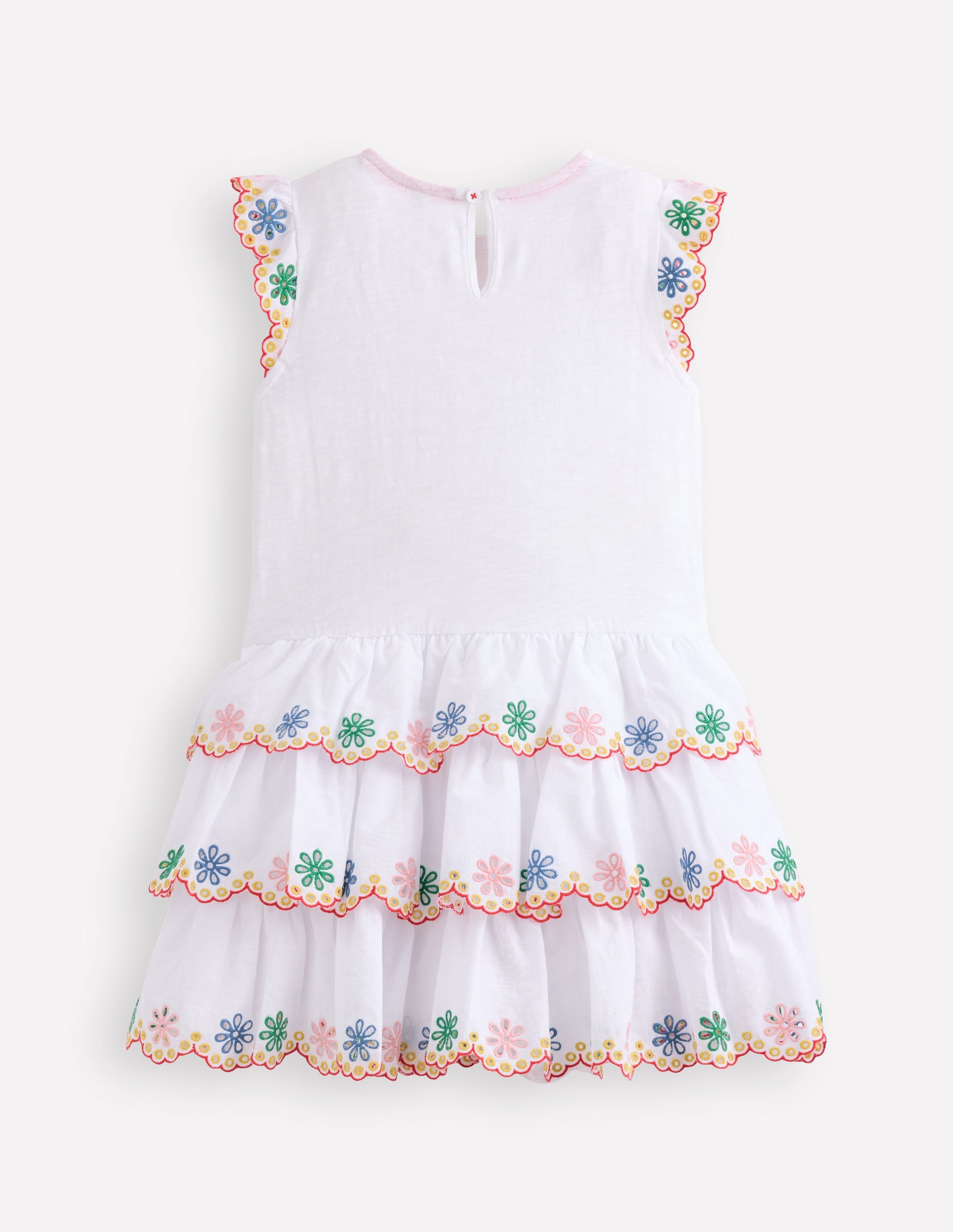 Jerseykleid mit Lochstickerei-Weiß Regenbogen-2