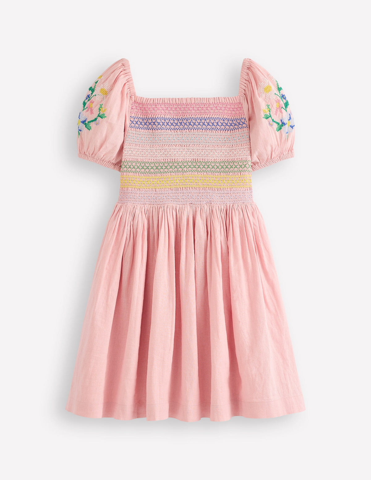 Robe Gwendolyn en coton et lin-Ivory Whales - Image 1